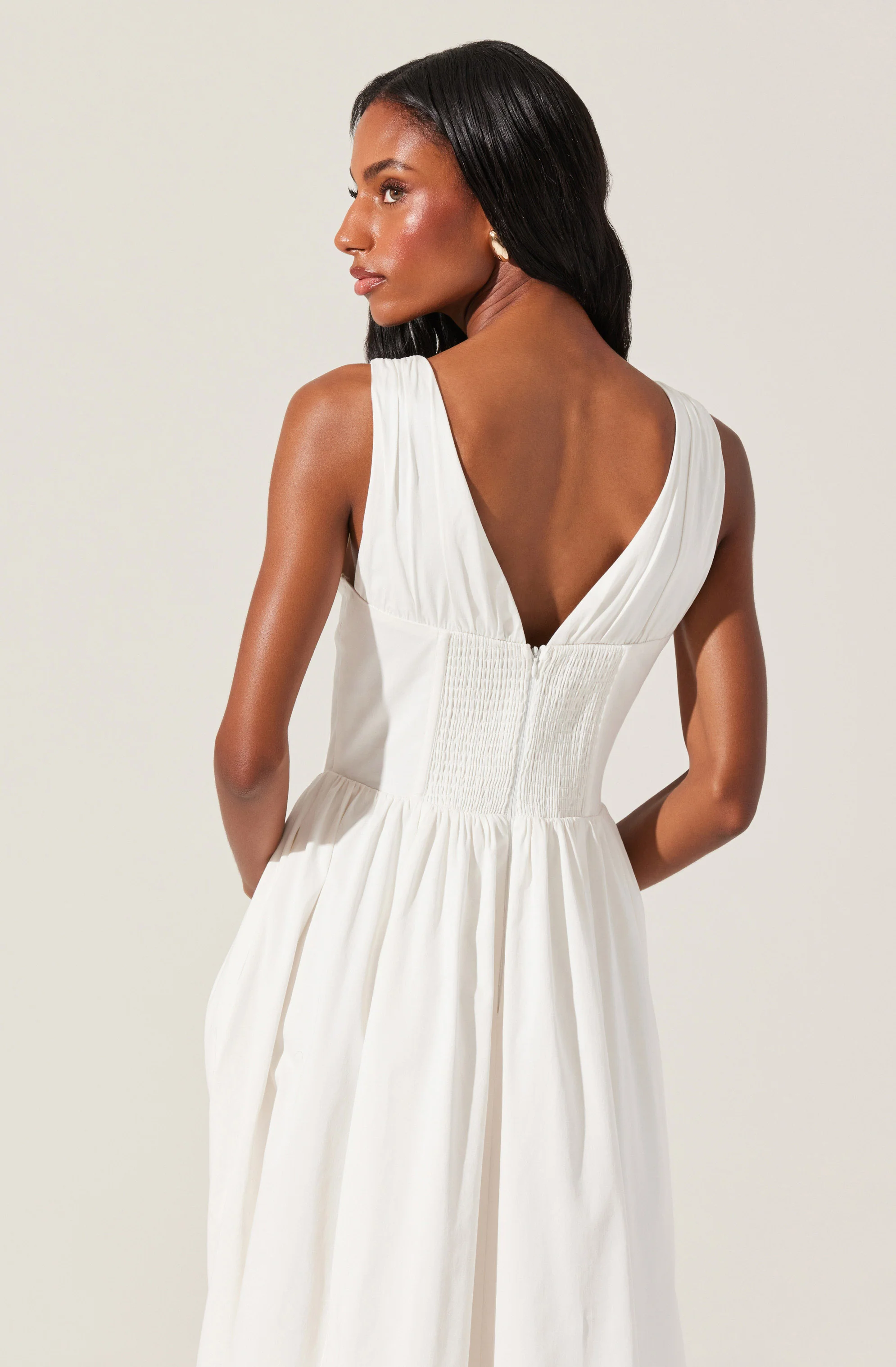 Maili Corset Poplin Midi Dress