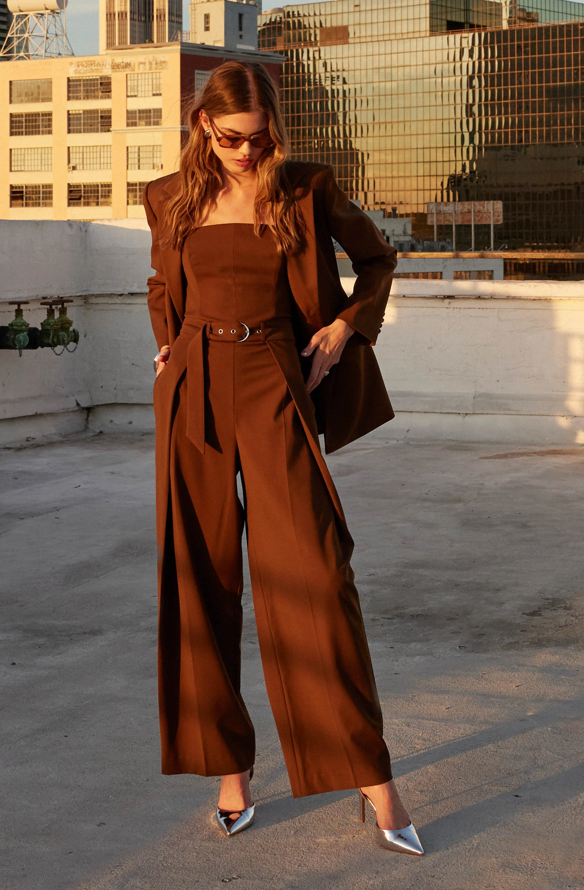 Bryony Tailored Pleat Belted Jumpsuit