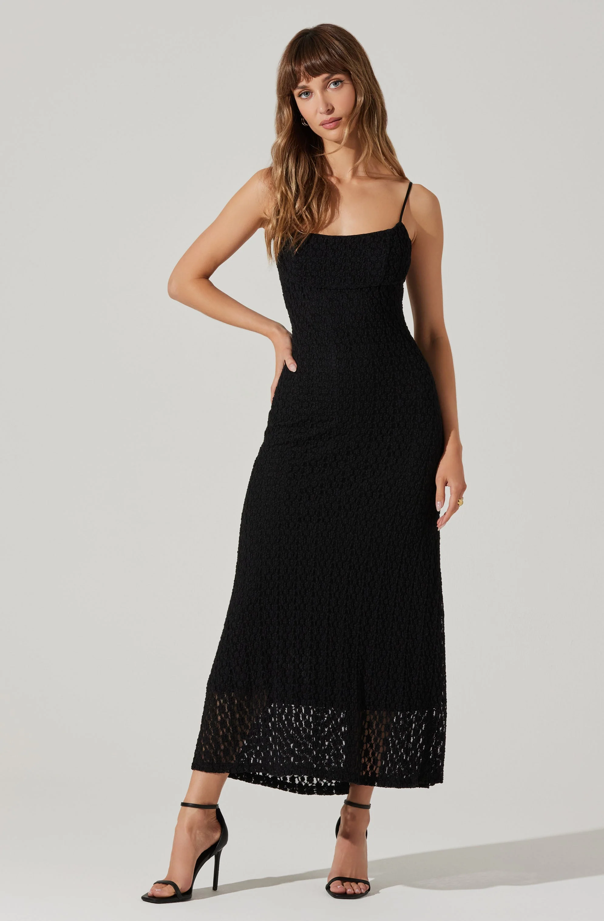 Renaisse Textured Maxi Dress