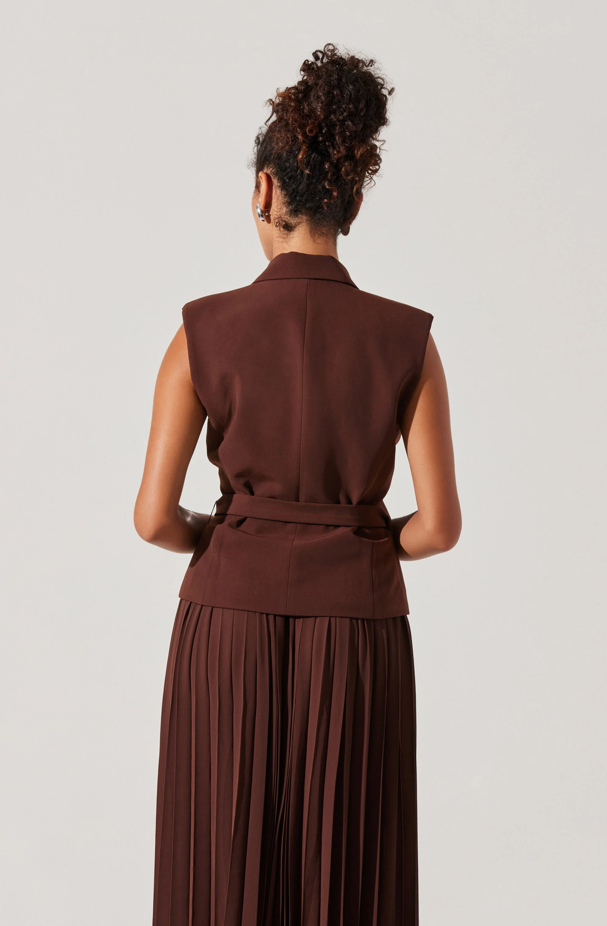 Mixed Media Vest Wrap Dress