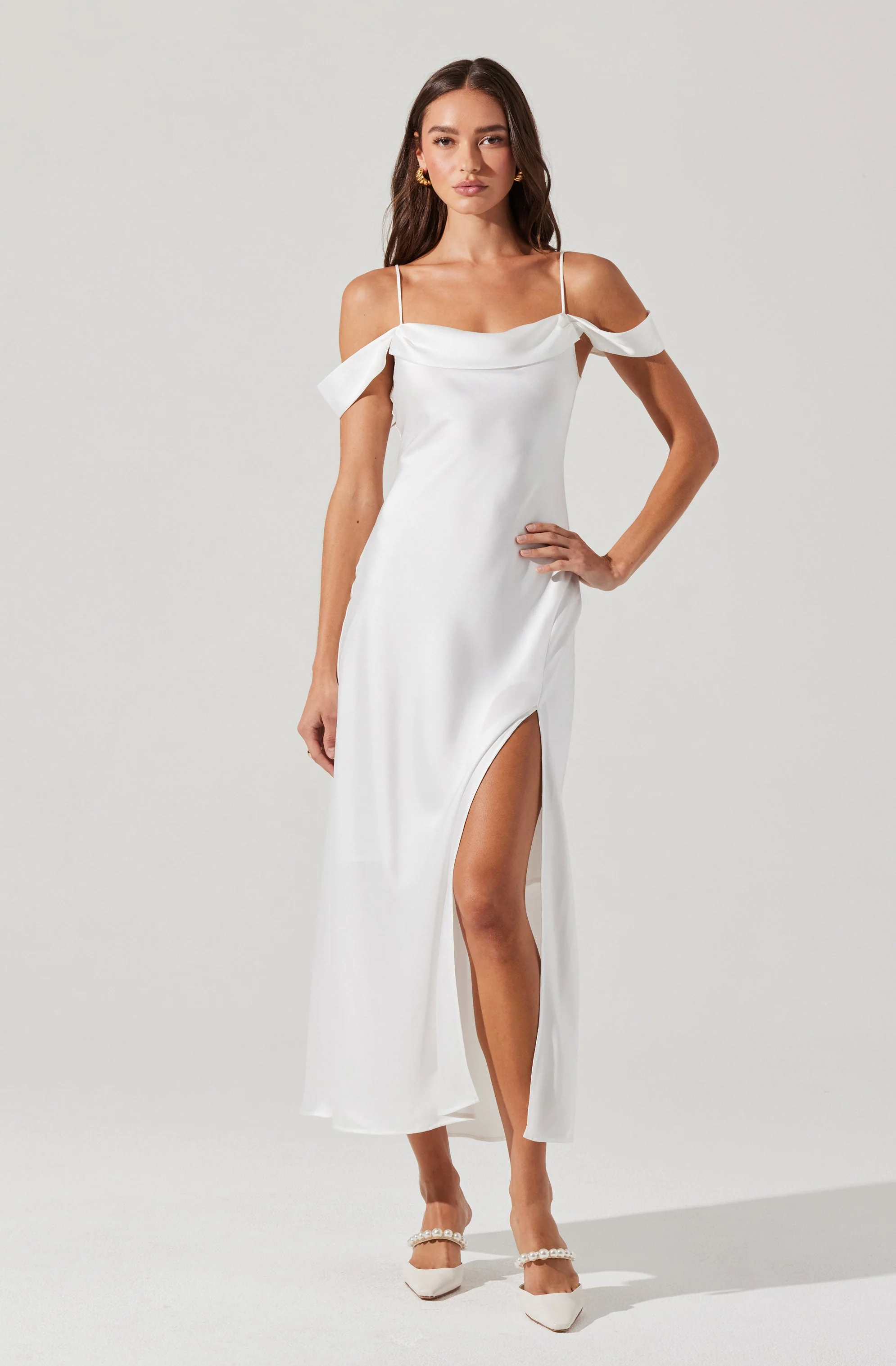 Kitura Cold Shoulder Maxi Dress