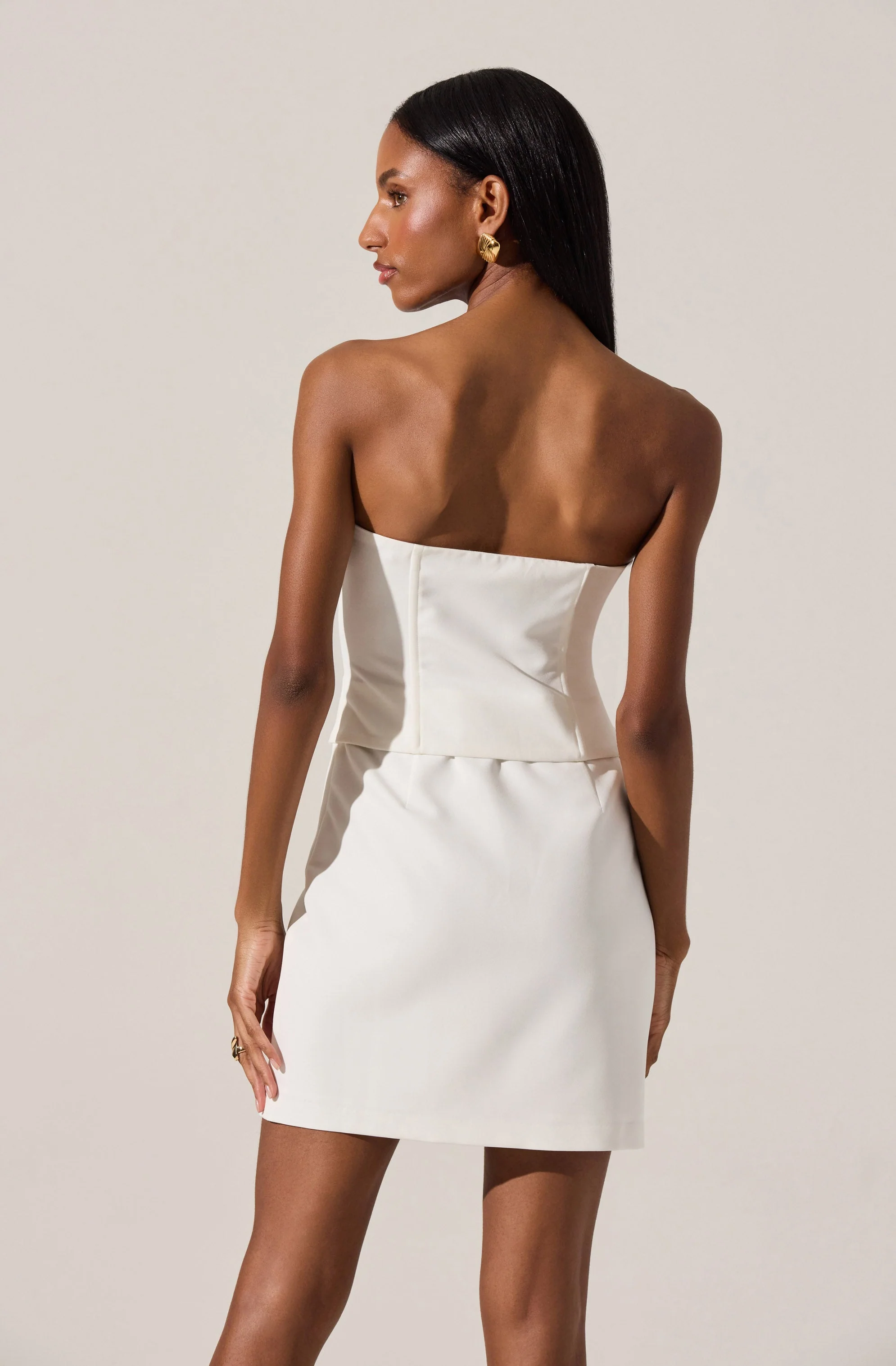 Strapless Layered Bow Mini Dress