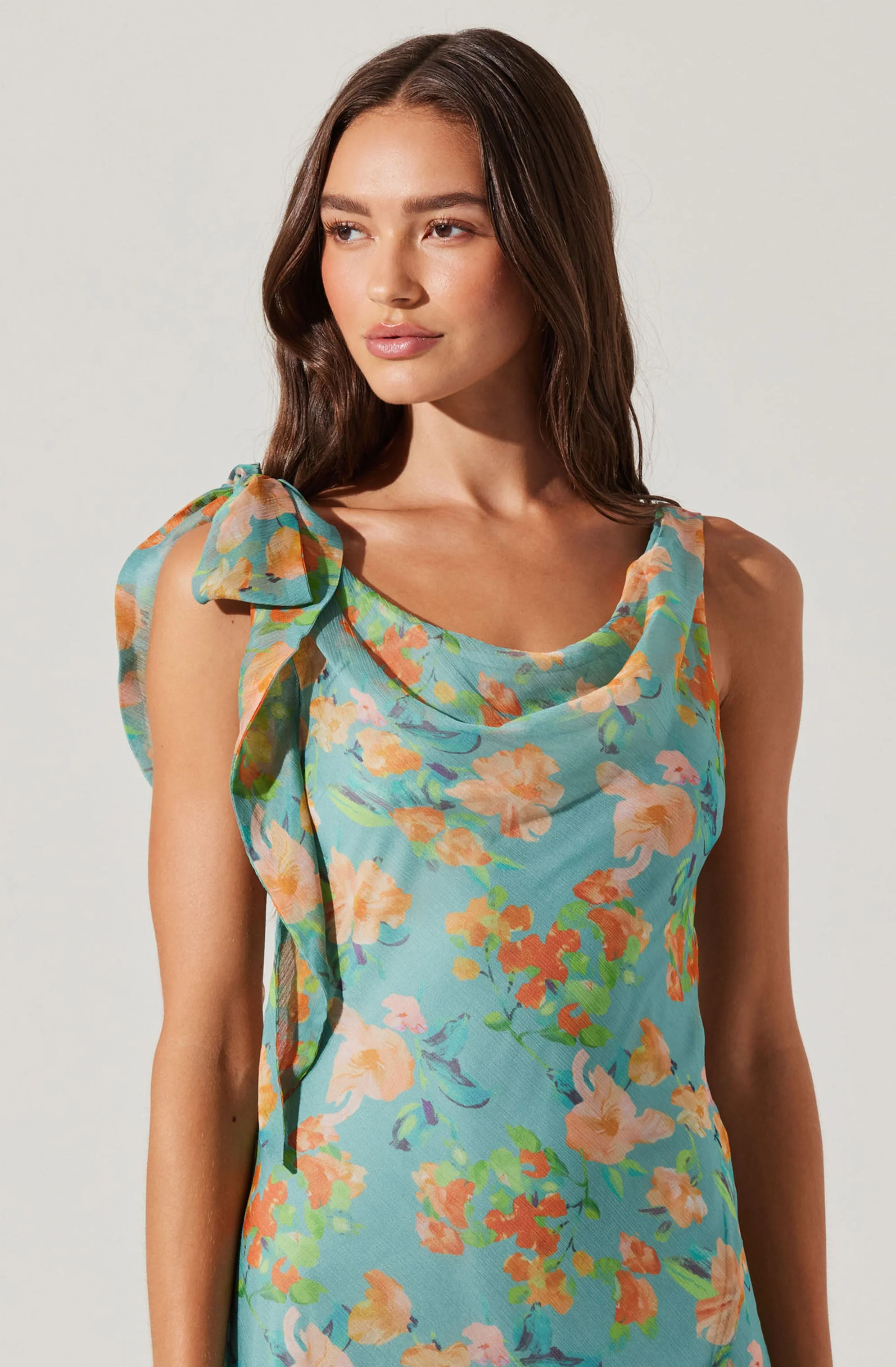 Isabelle Ruffled Cowl Neck Dress