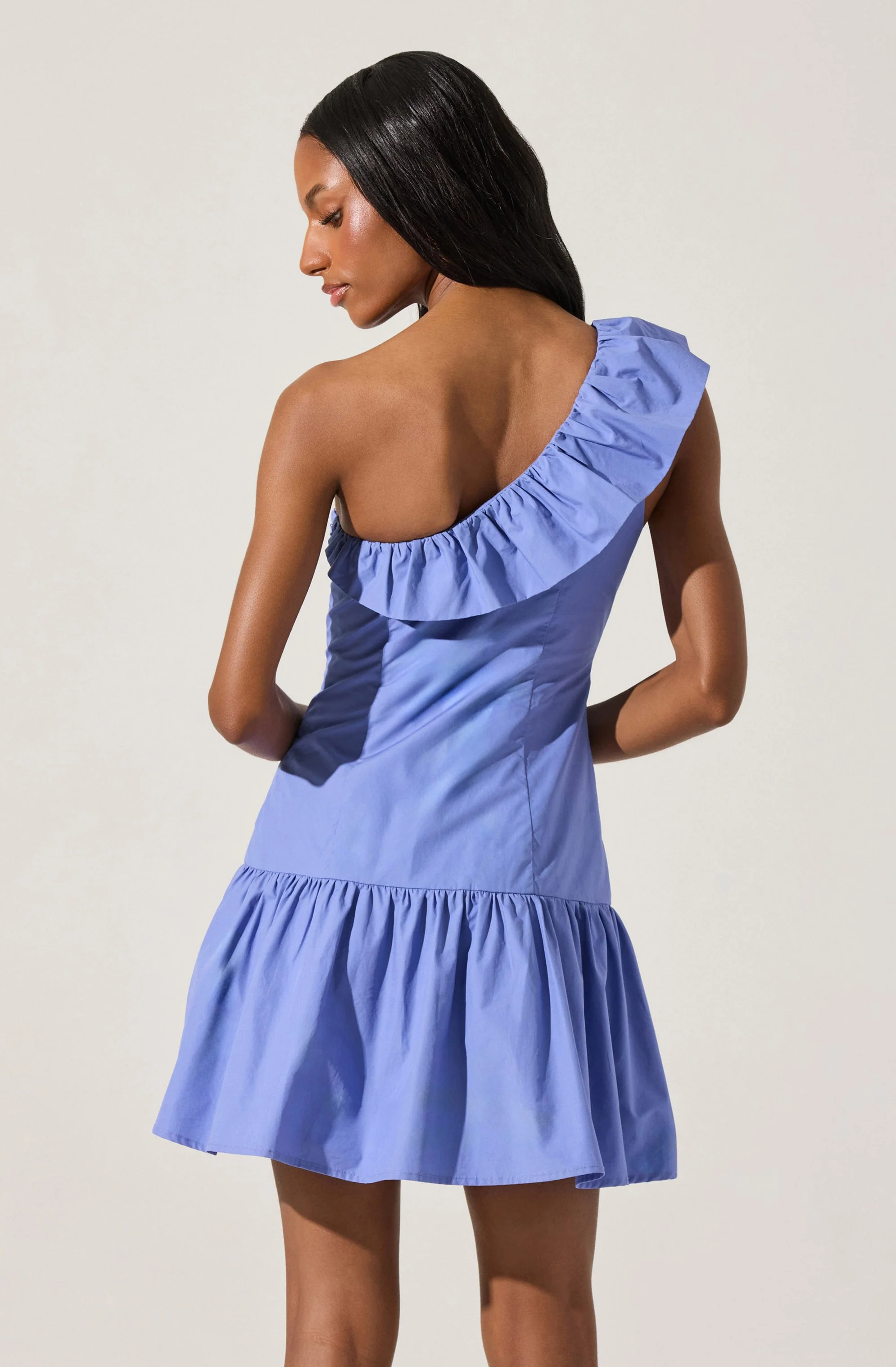 One Shoulder Ruffle Mini Dress