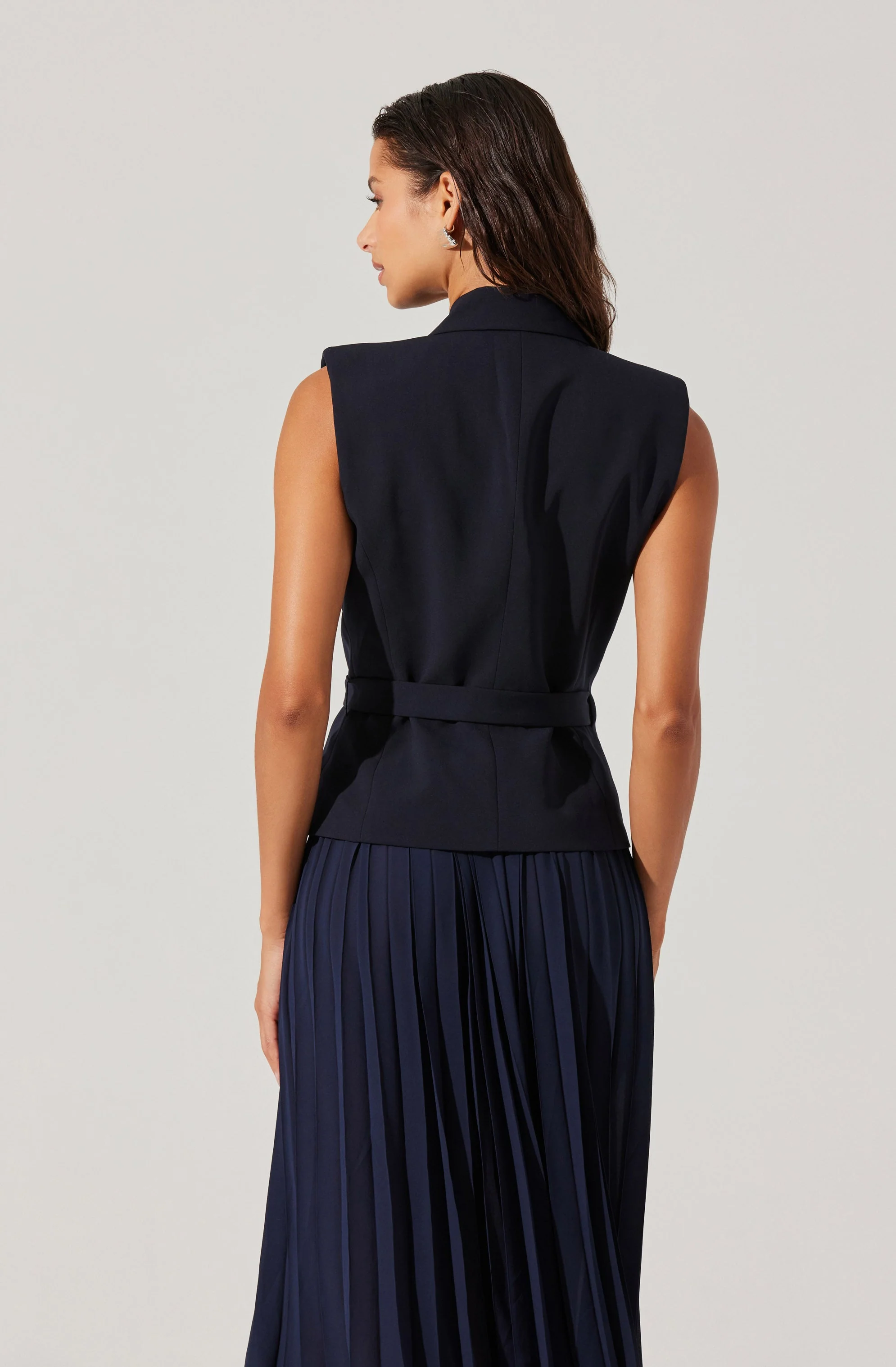 Mixed Media Vest Wrap Dress