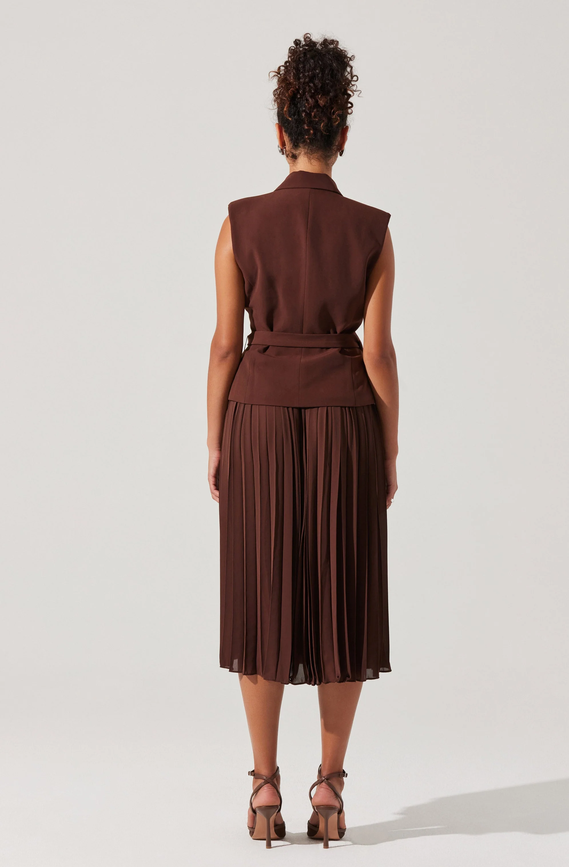 Mixed Media Vest Wrap Dress