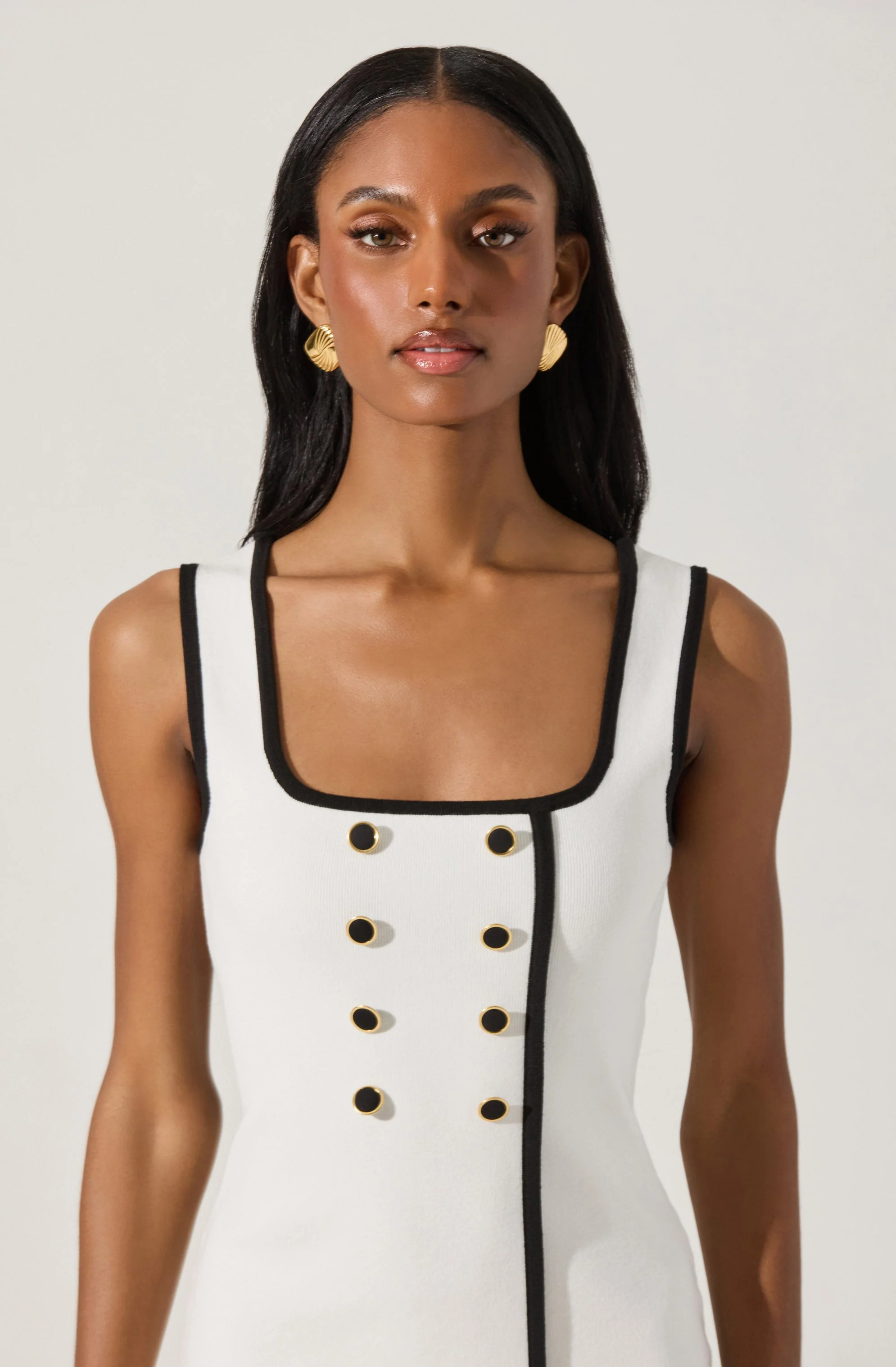 Contrast Trim Knit Mini Dress