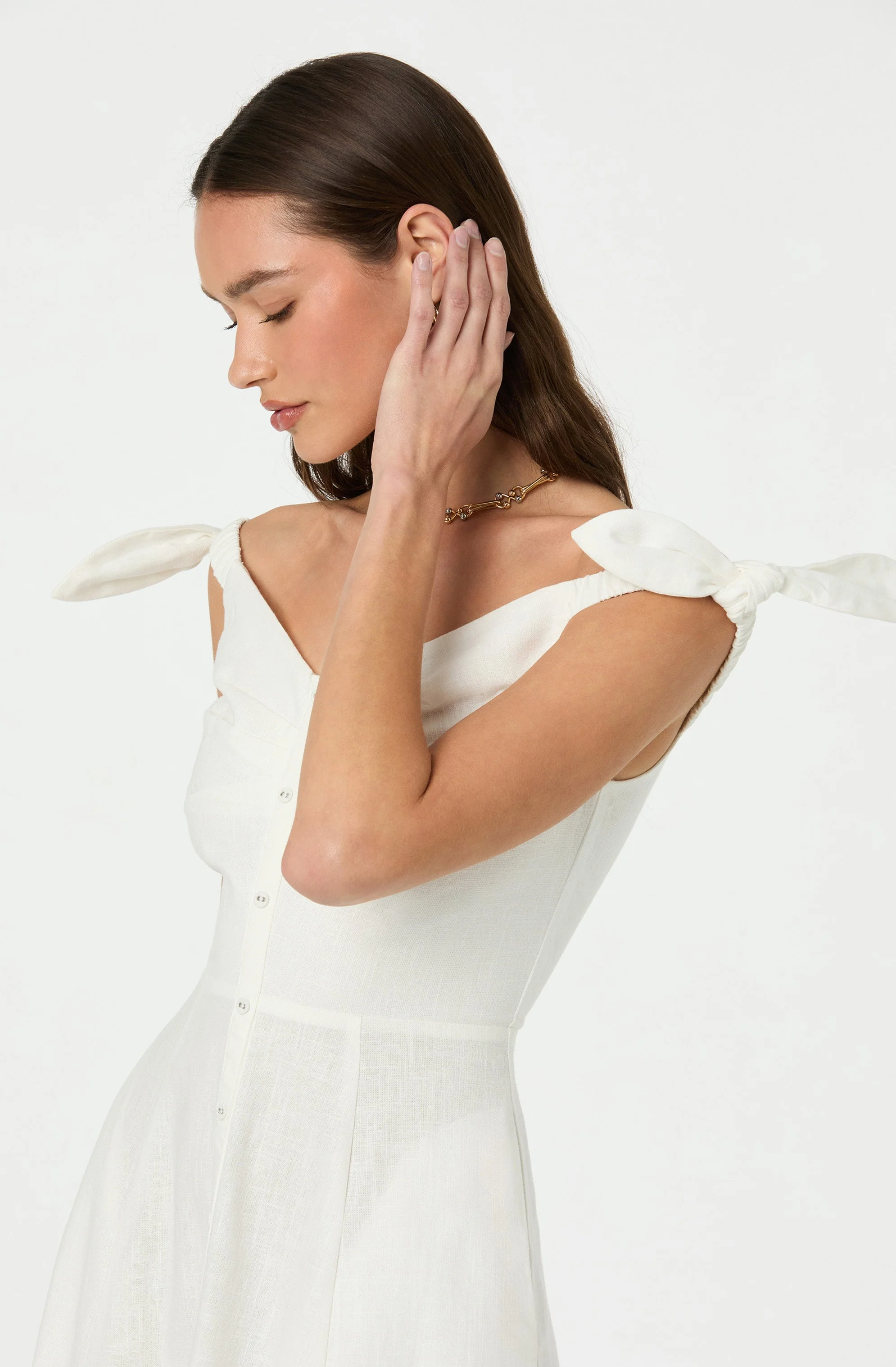 Charelin Linen Off Shoulder Dress