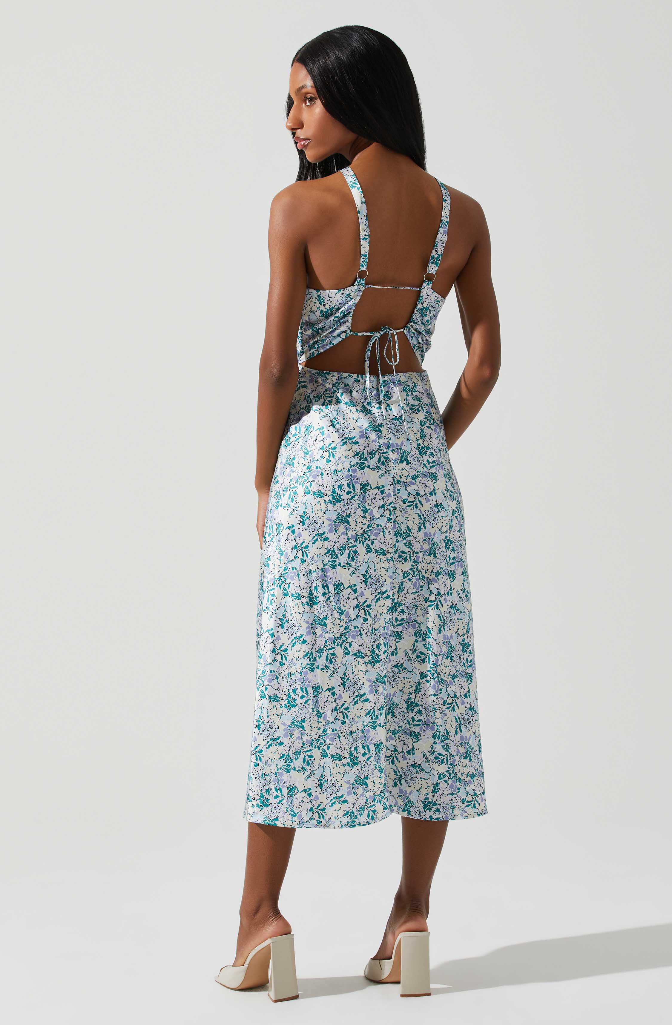 Sandrine Floral Halter Midi Dress