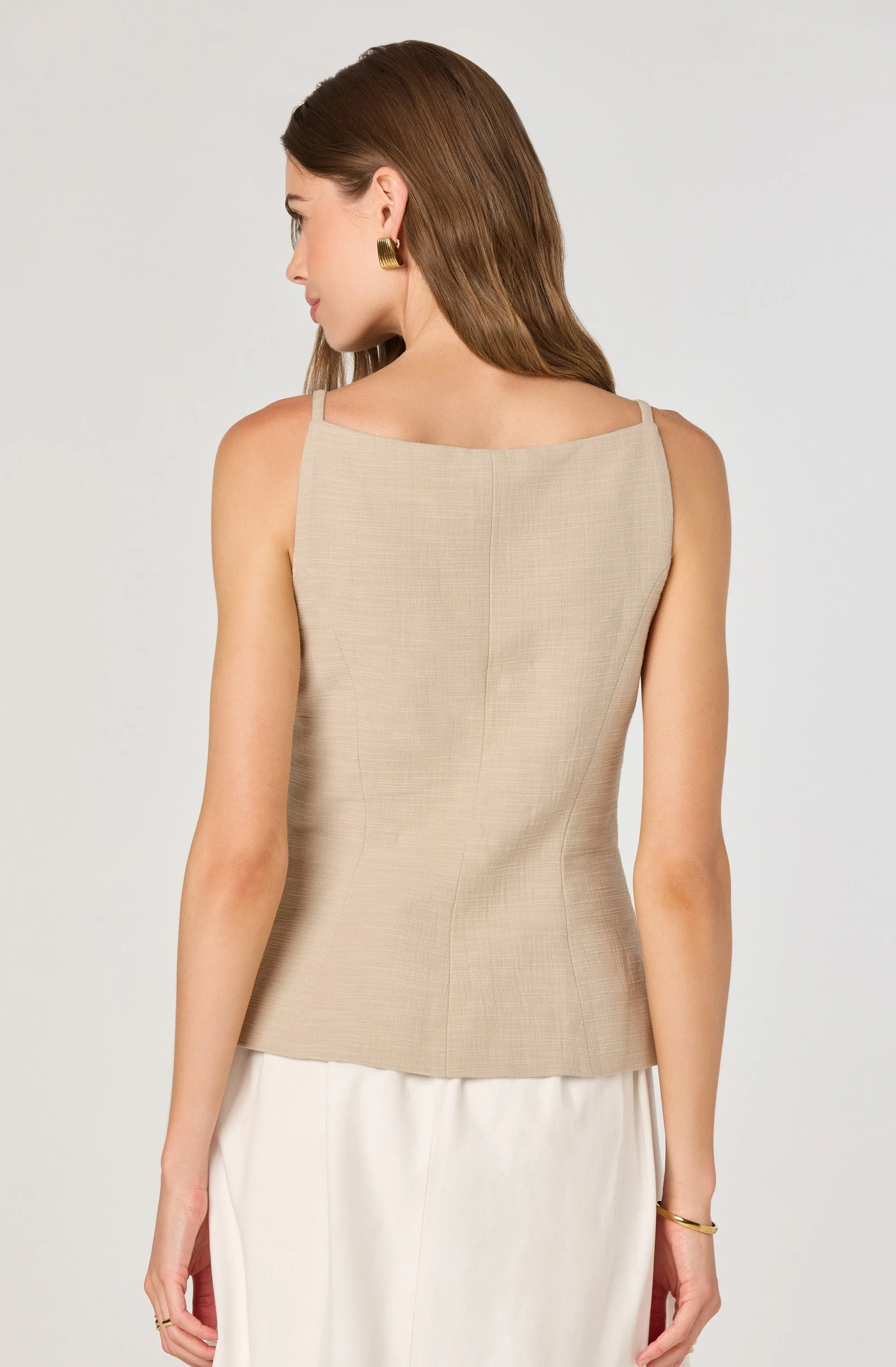 Longline Vest Mixed Media Dress