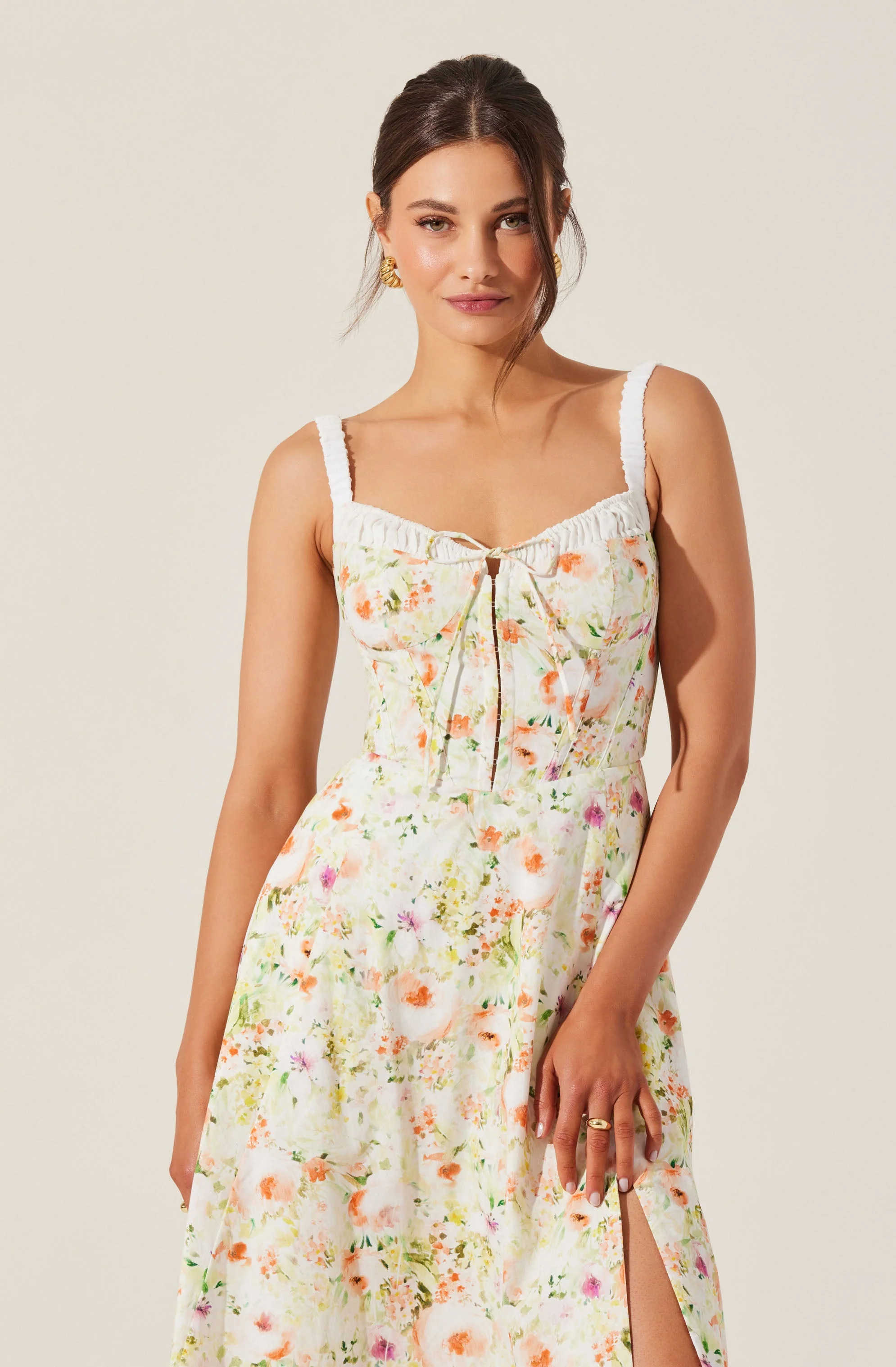 Julietta Floral Corset Midi Dress