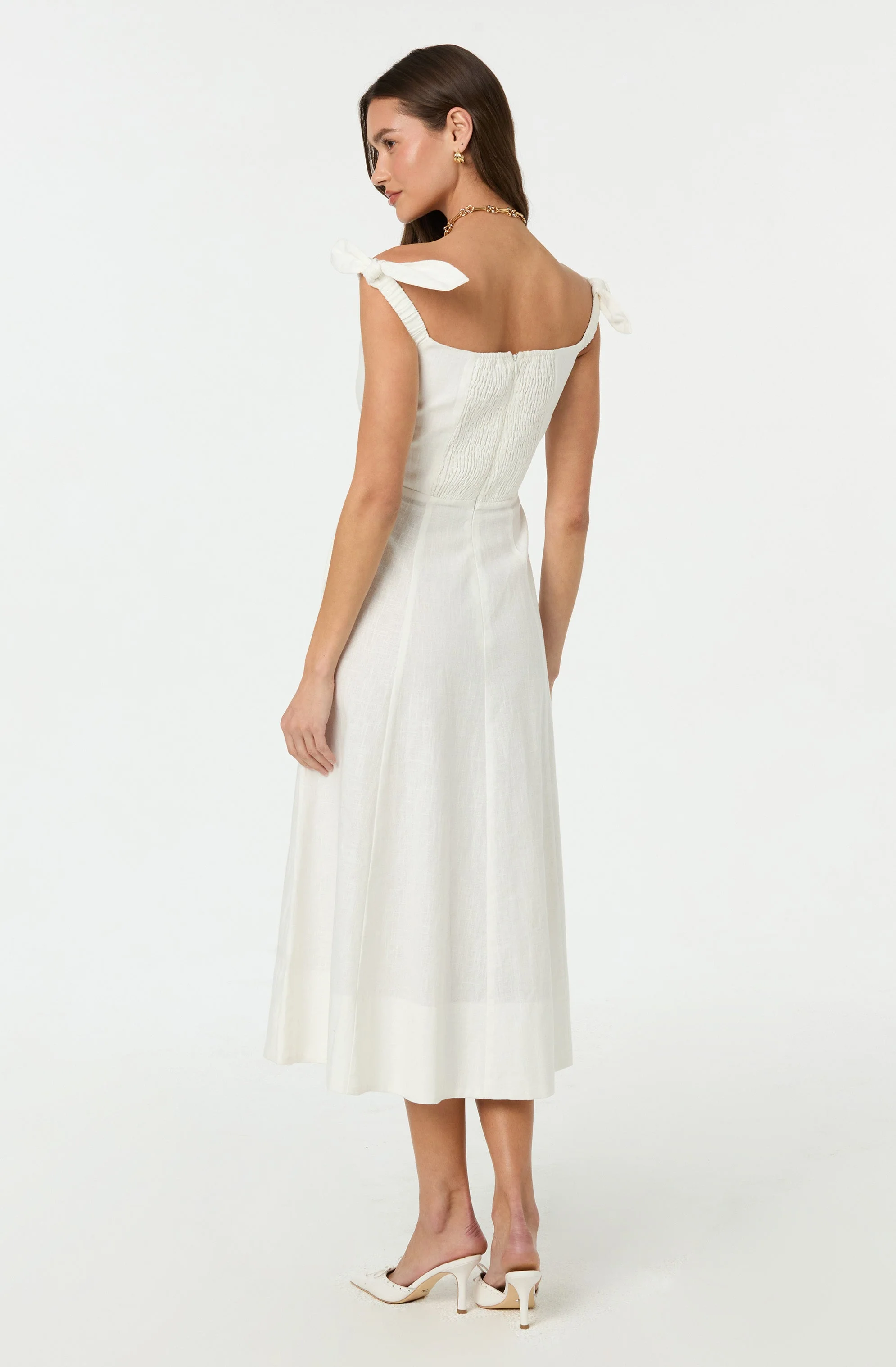 Charelin Linen Off Shoulder Dress