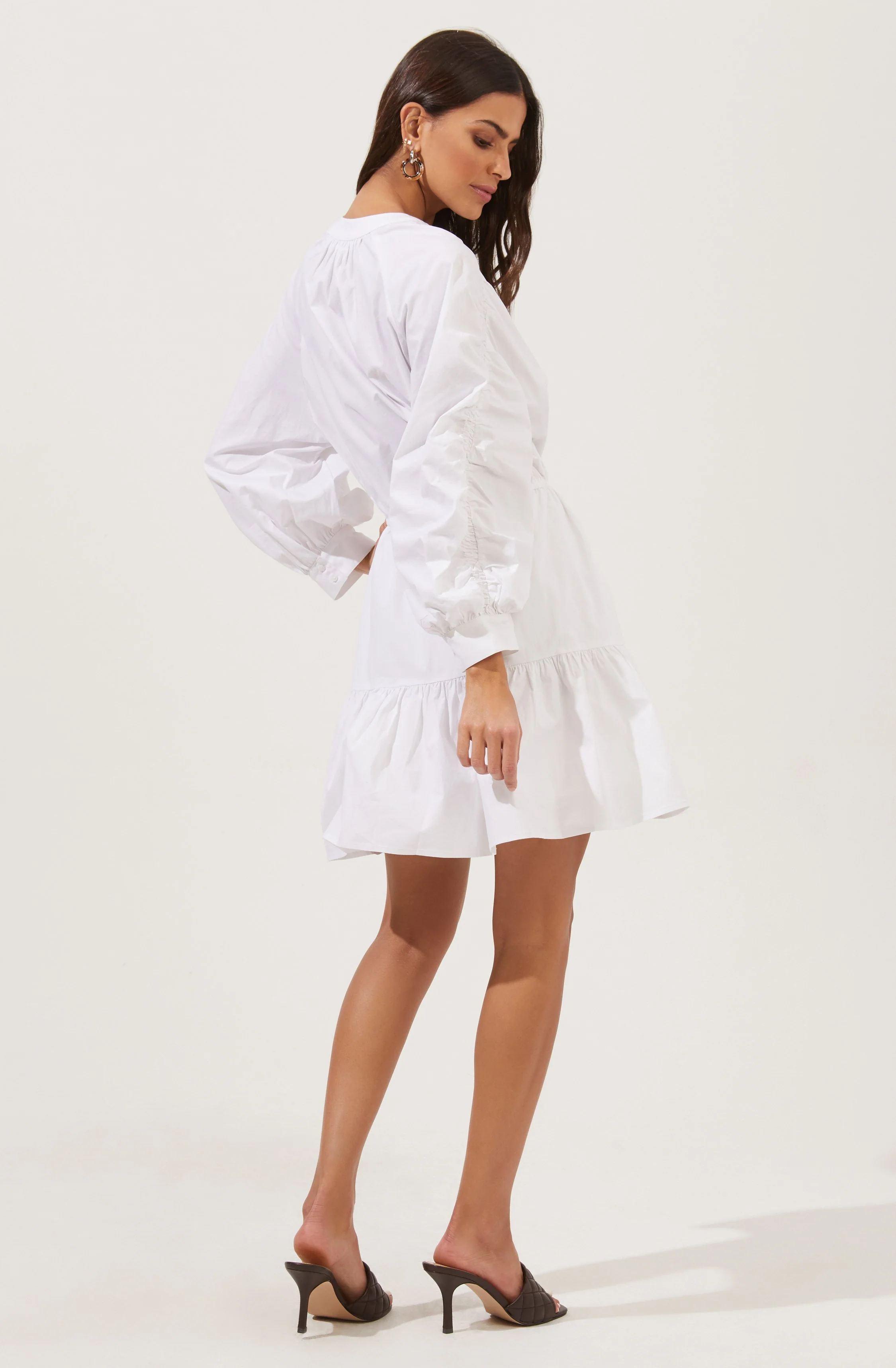 Ruched Long Sleeve Dress