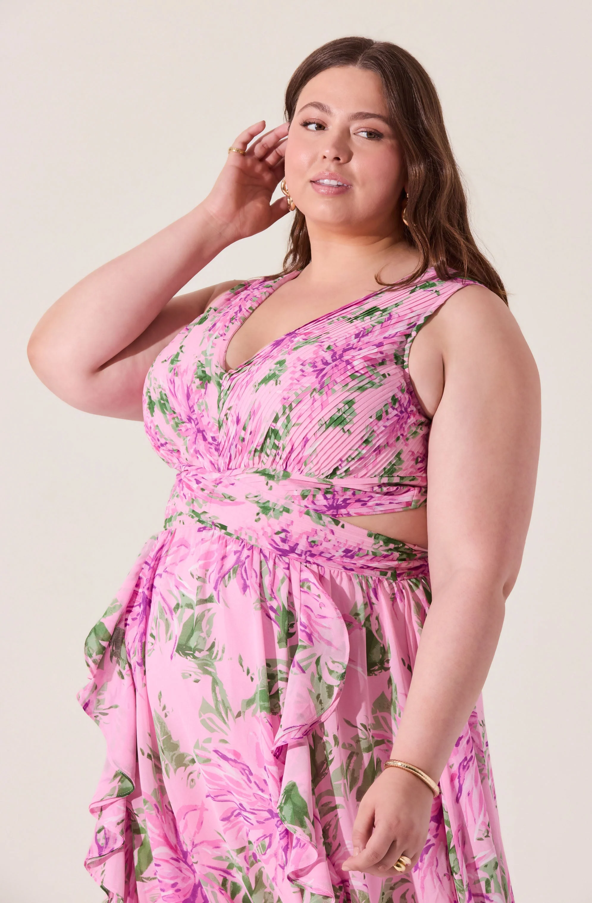 Noya Floral Cutout Maxi Dress