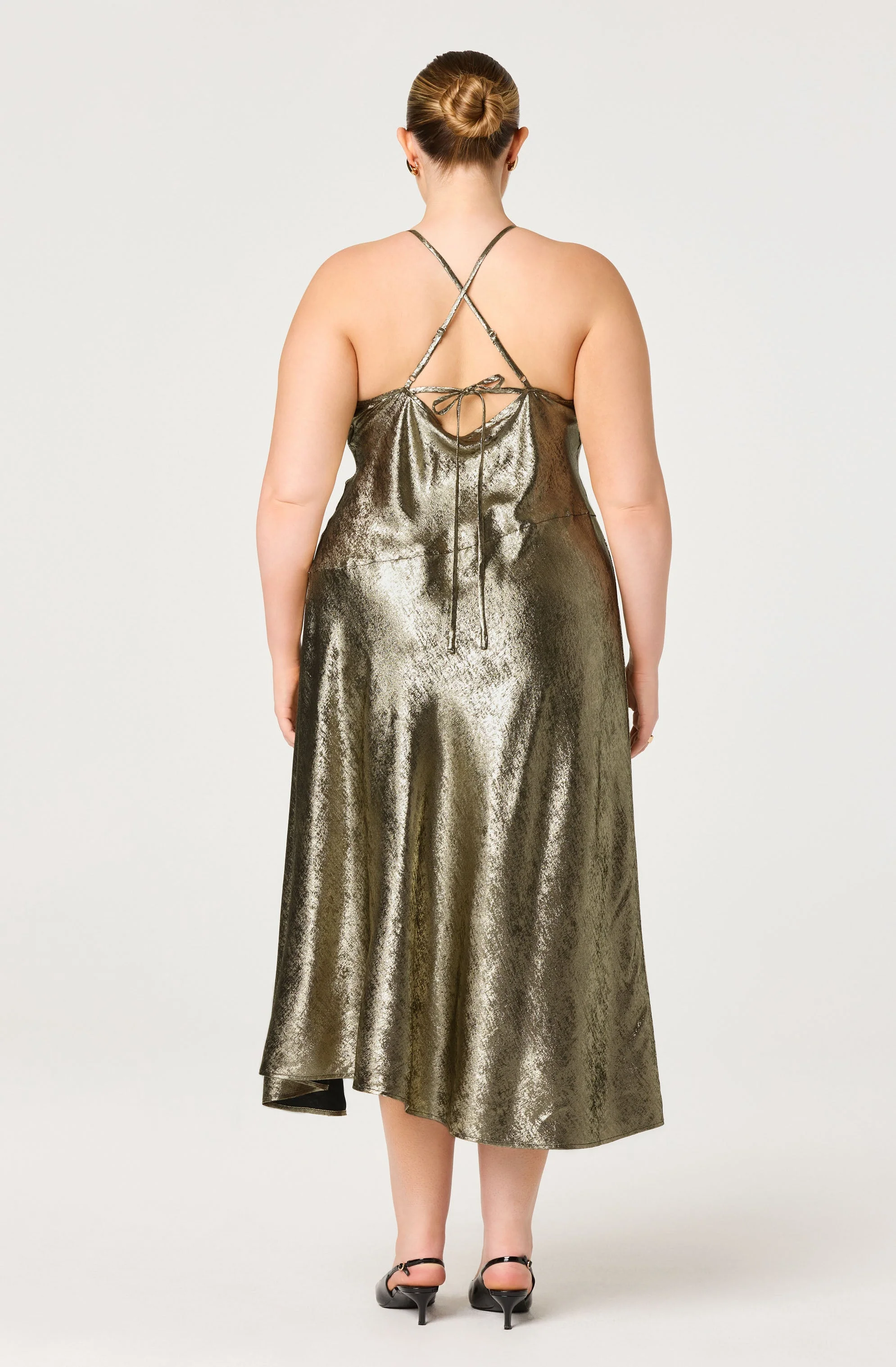 Gaia Metallic Midi Dress