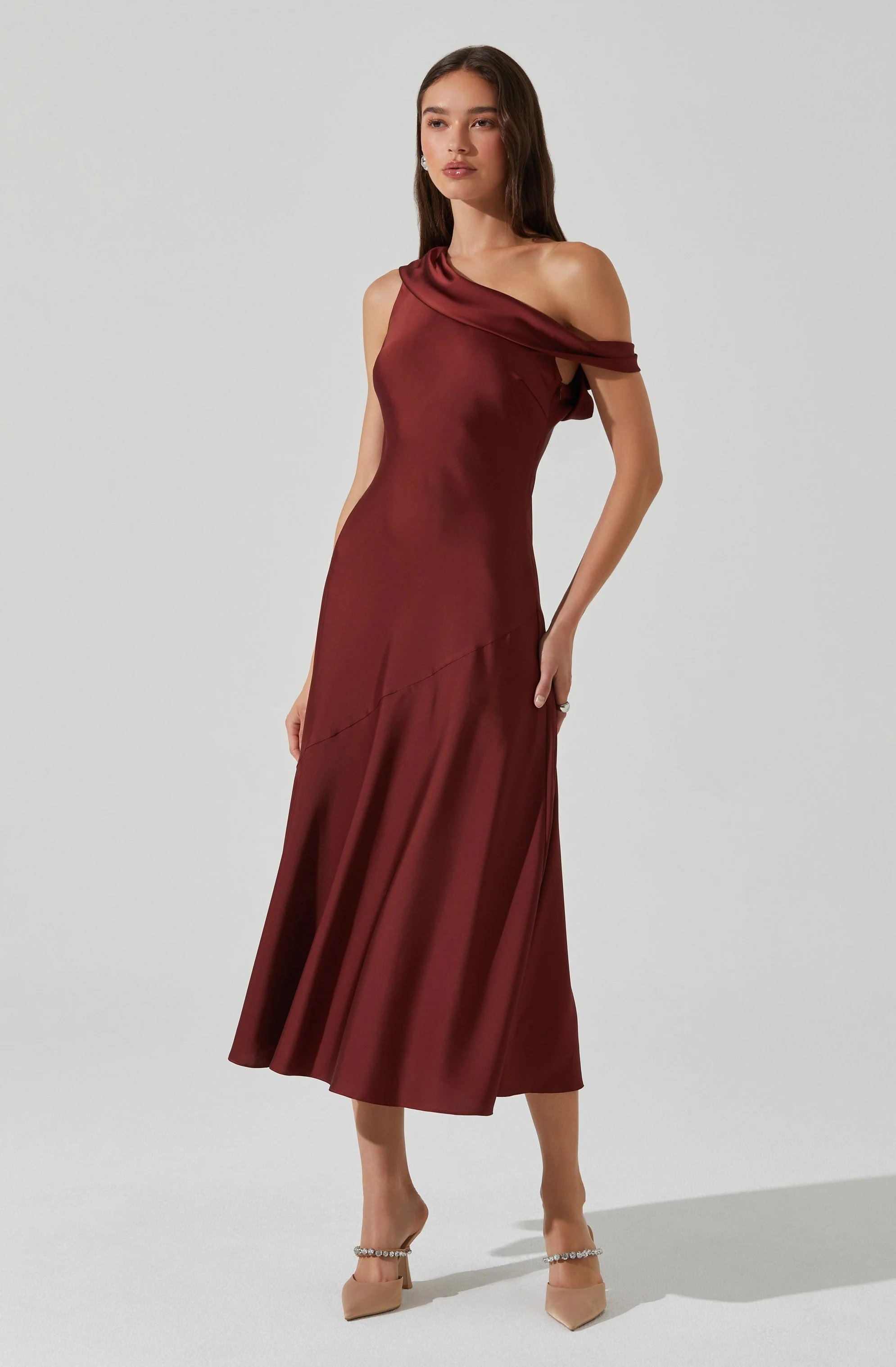 Orissa Satin Off Shoulder Dress