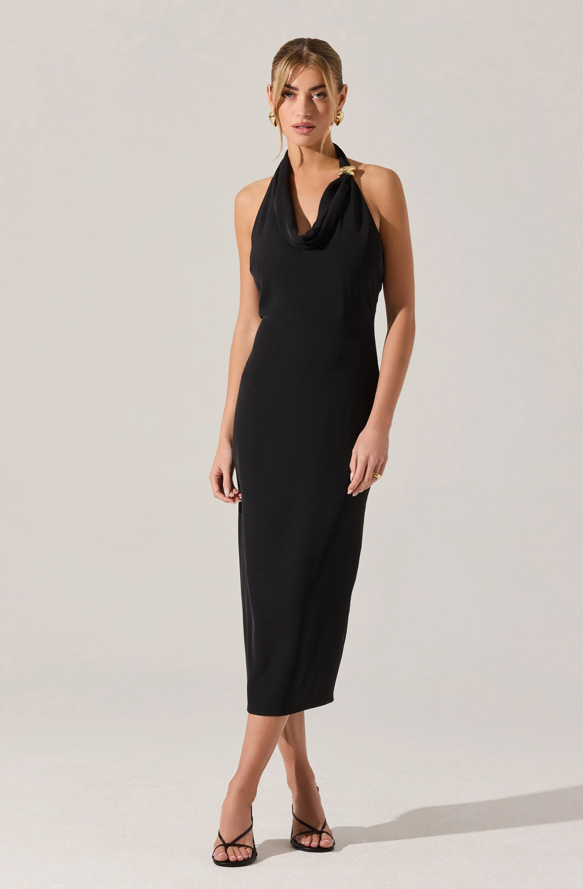 Alanna Halter Cowl Neck Dress
