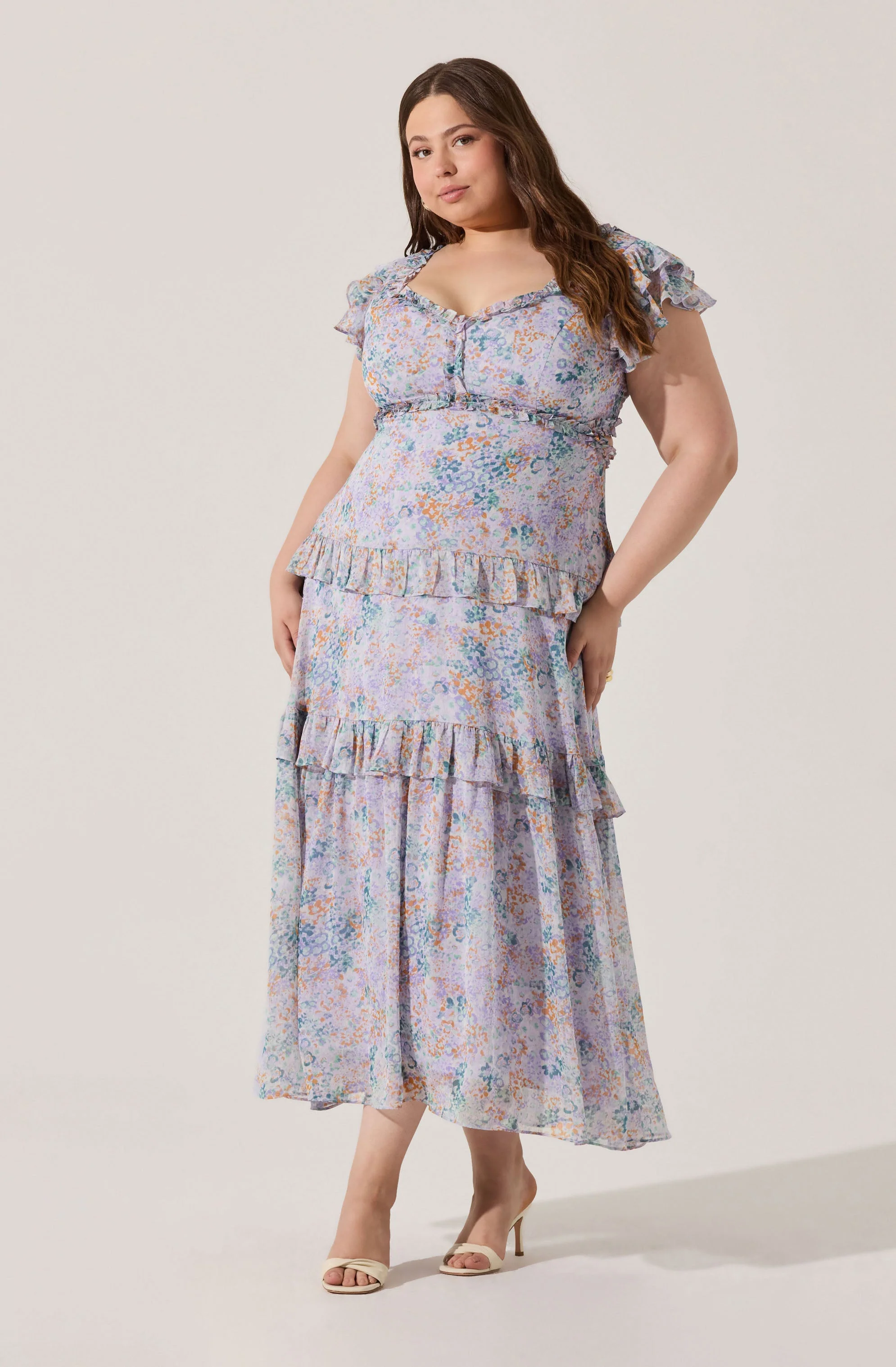 Mable Floral Tiered Ruffle Maxi Dress