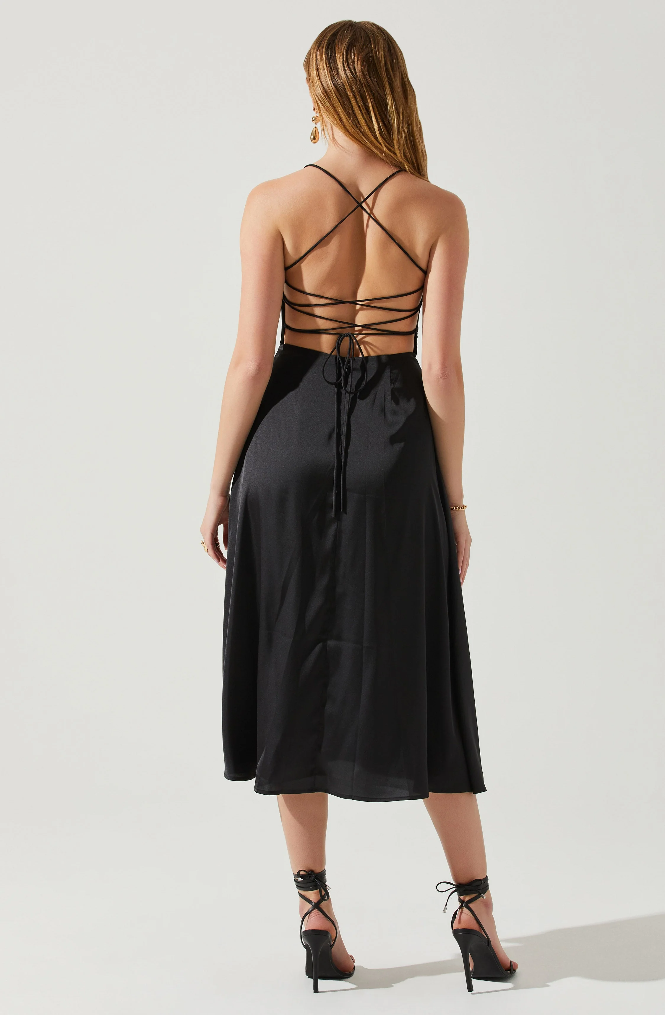 Gala Bustier Cross Strap Midi Dress