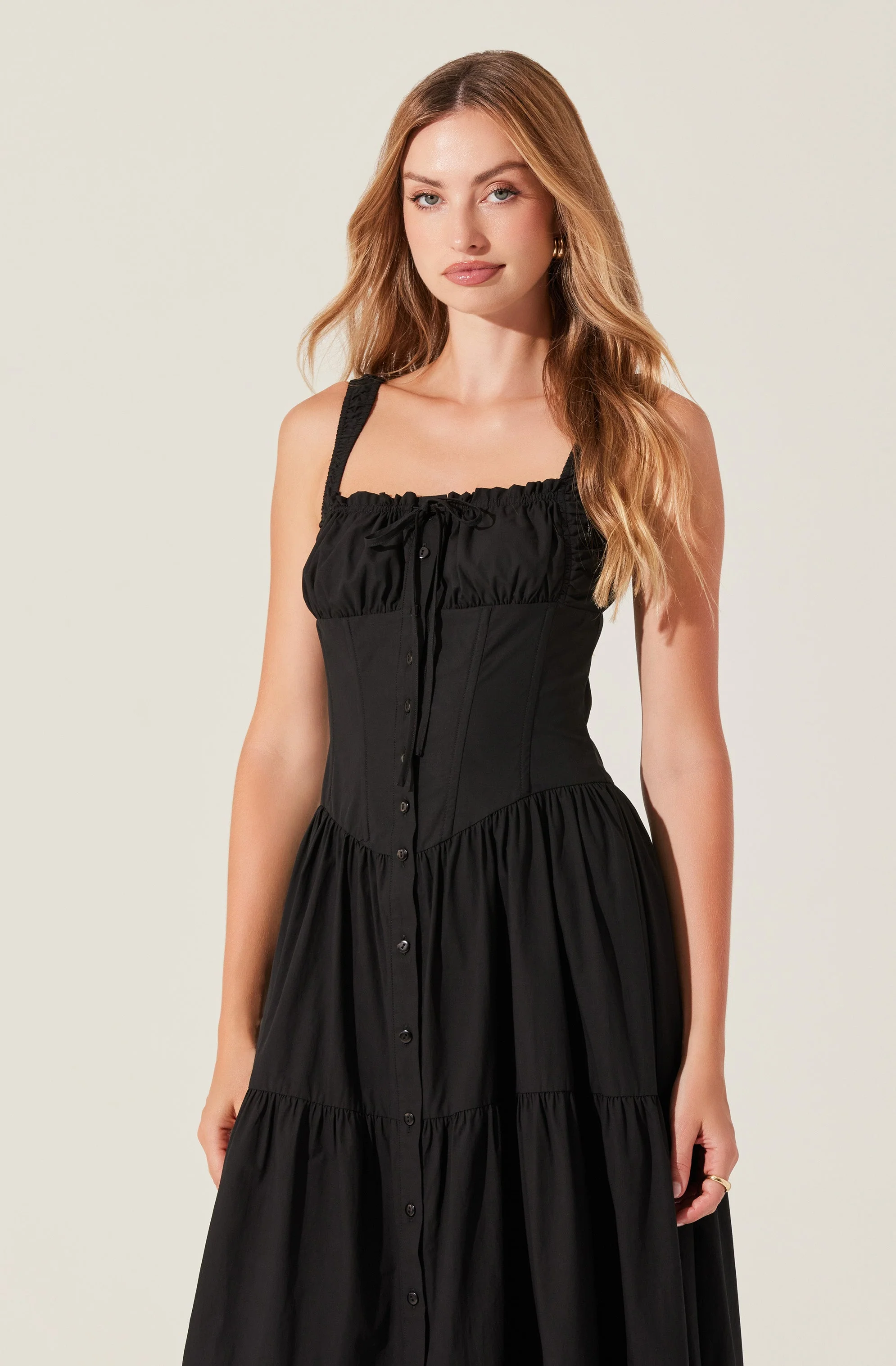 Temperance Tiered Milkmaid Maxi Dress