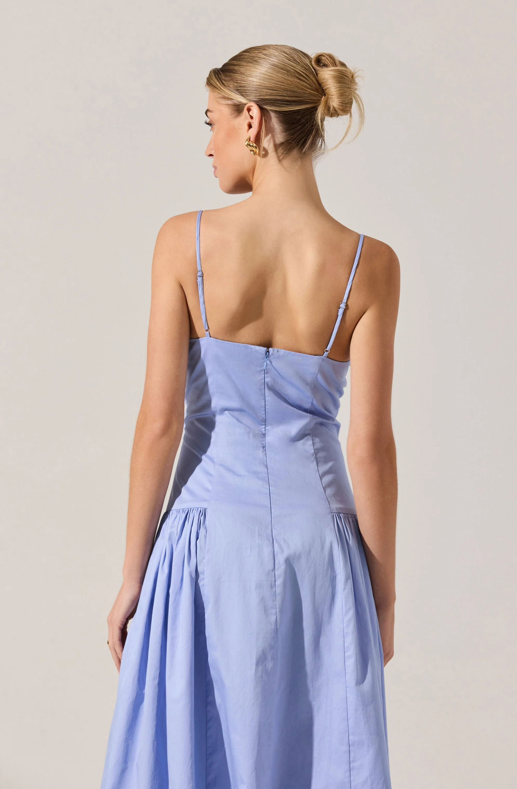 High Square Neck Midi Dress