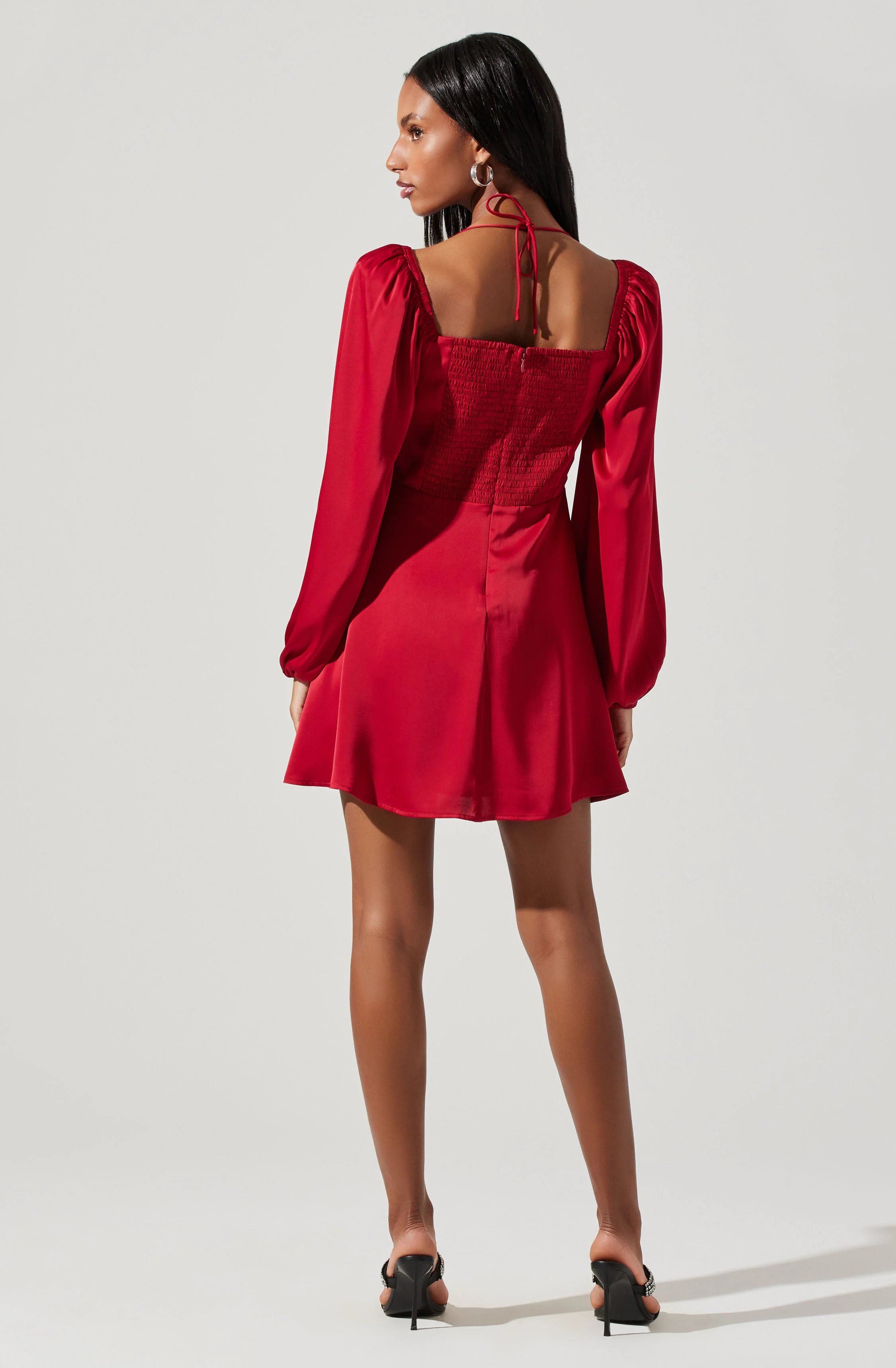 Vivian Satin Halter Mini Dress