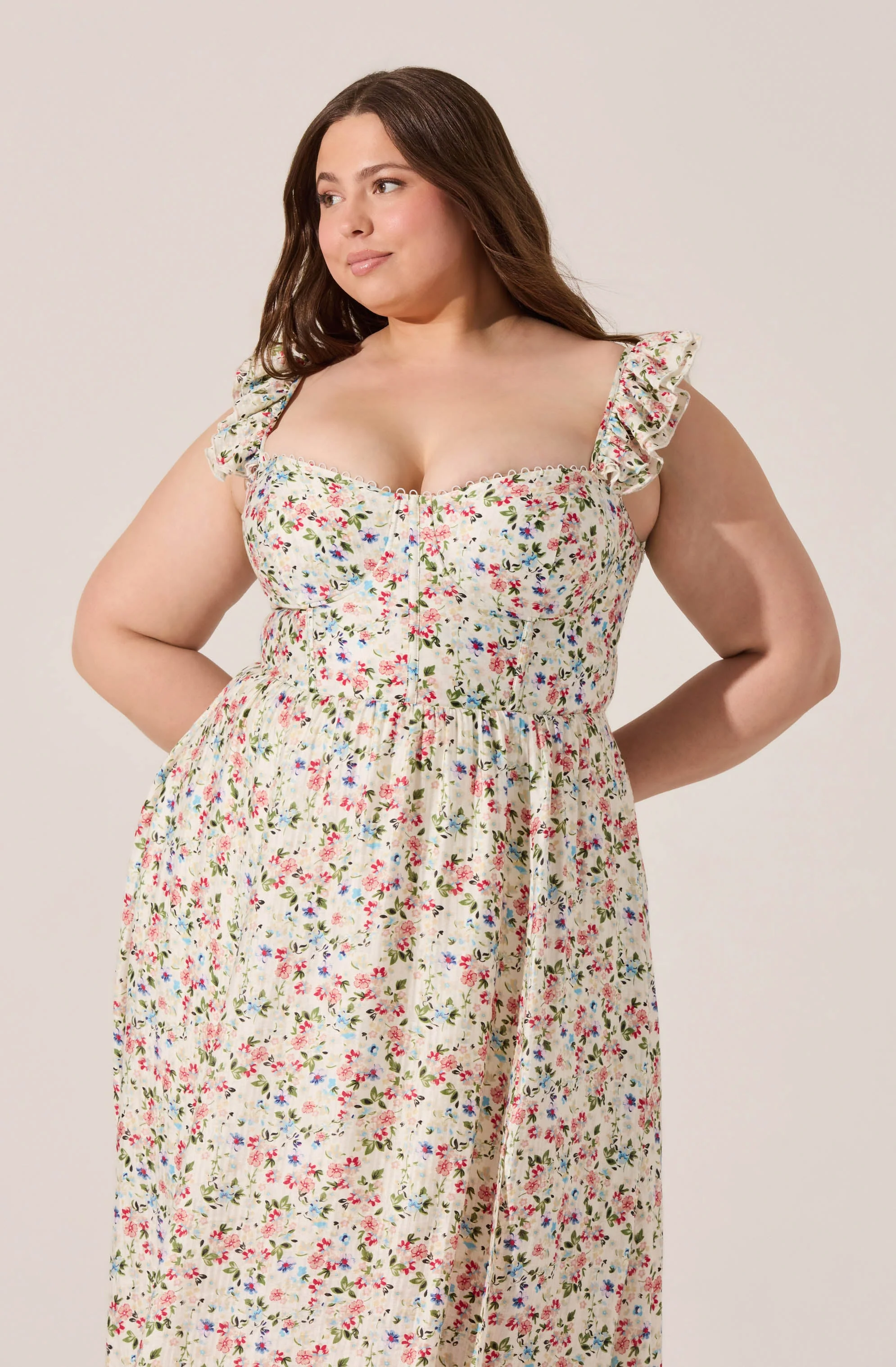 Wedelia Floral Bustier Midi Dress