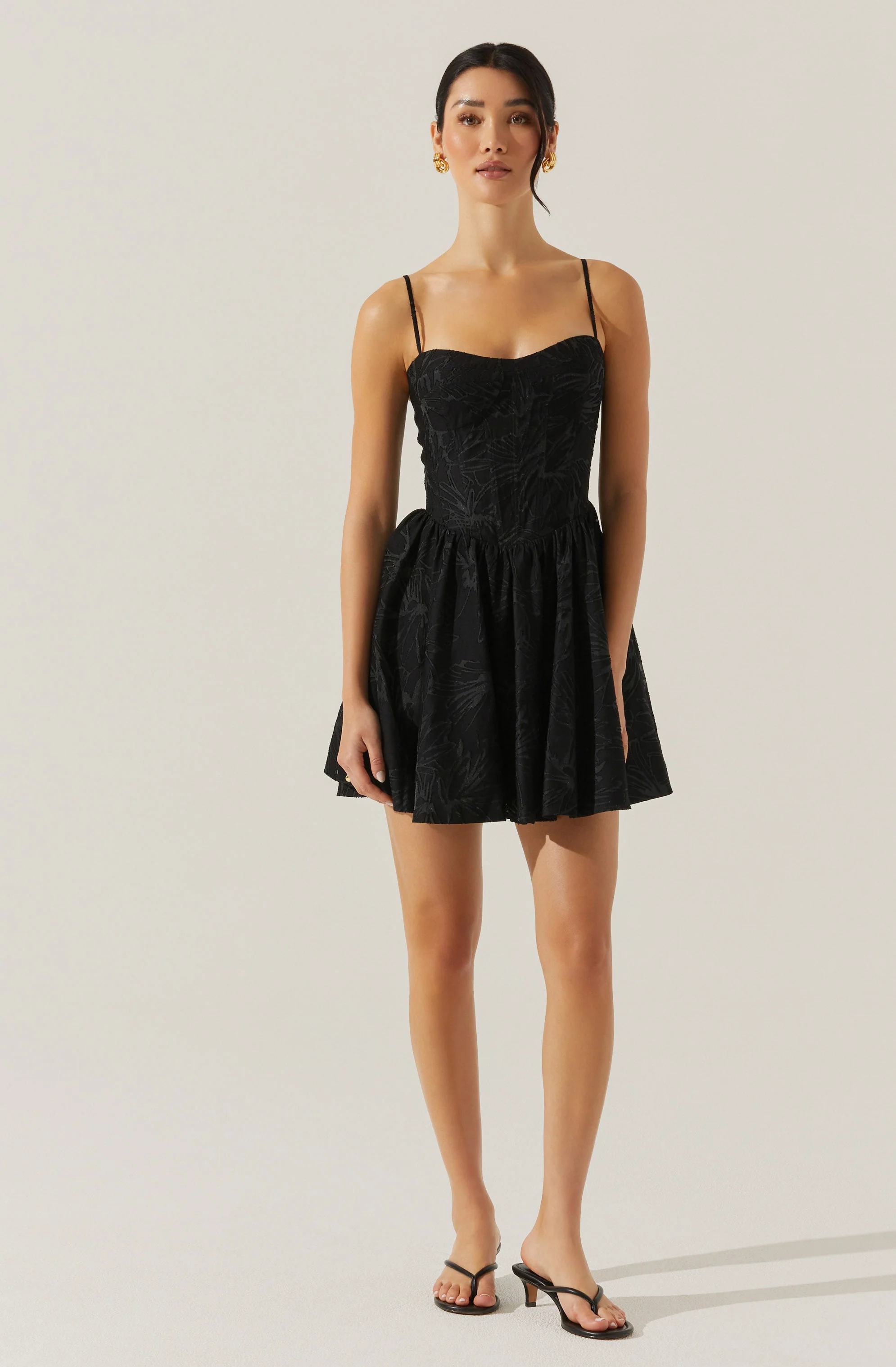 Linelly Jacquard Bustier Skater Dress