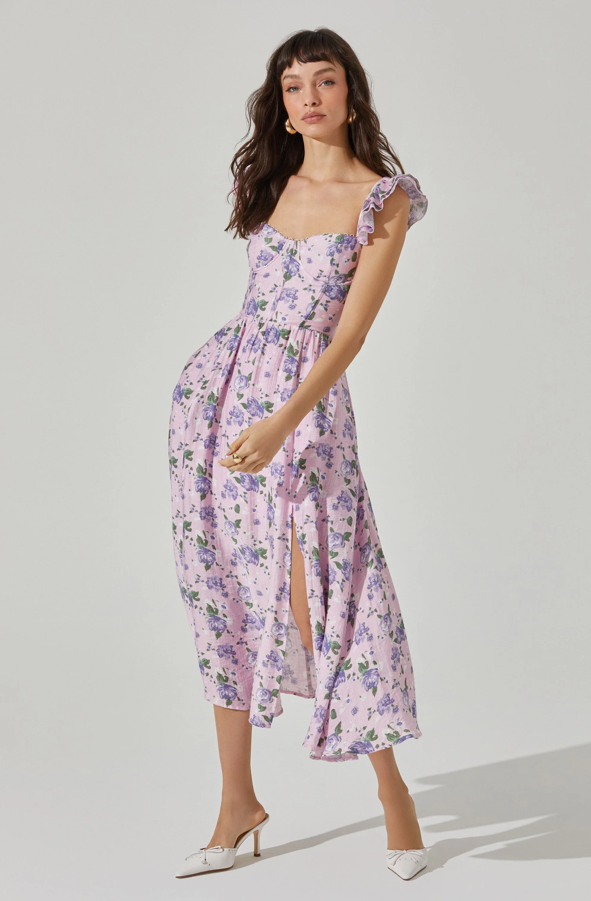 Wedelia Floral Bustier Midi Dress