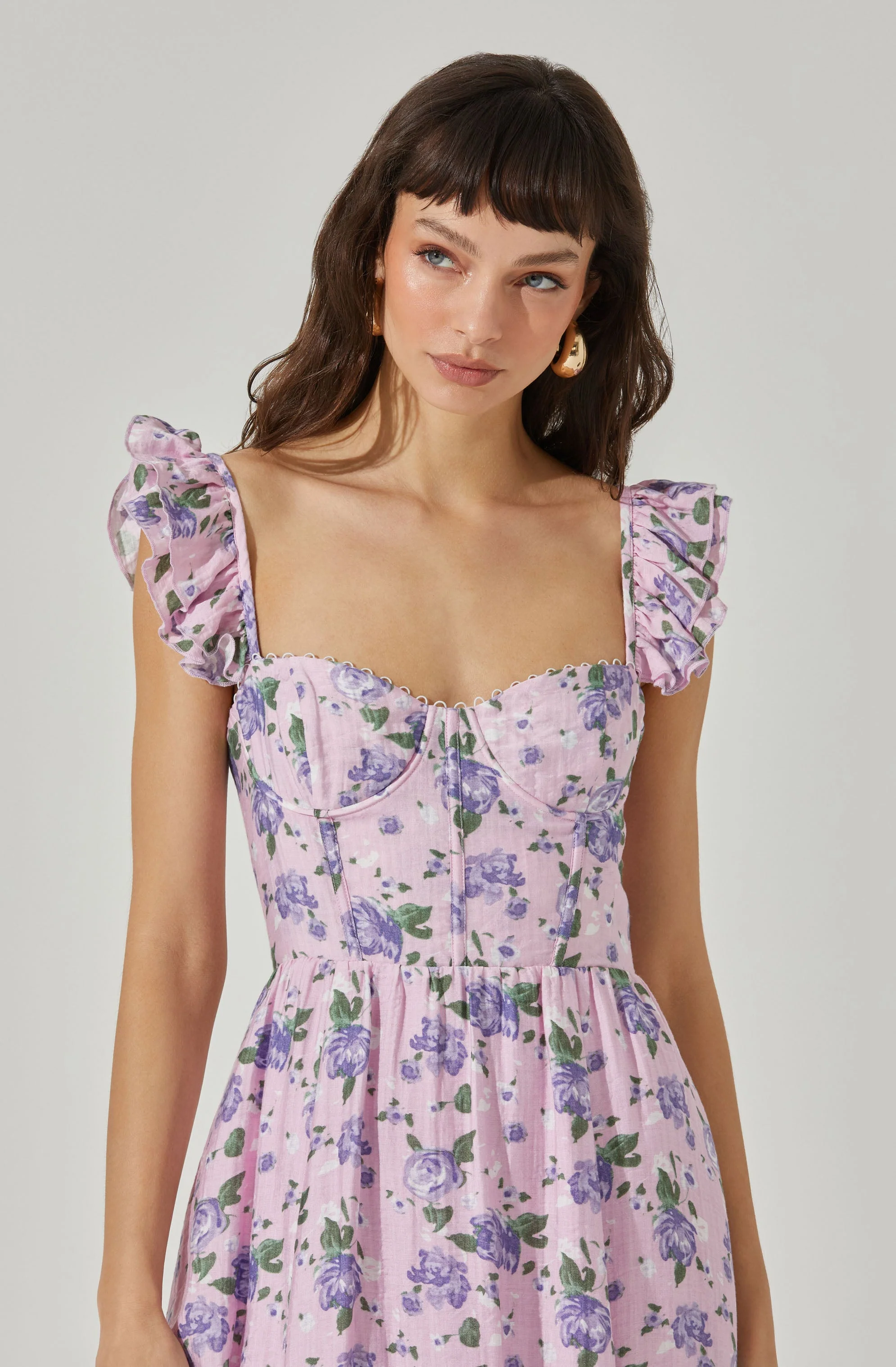 Wedelia Floral Bustier Midi Dress