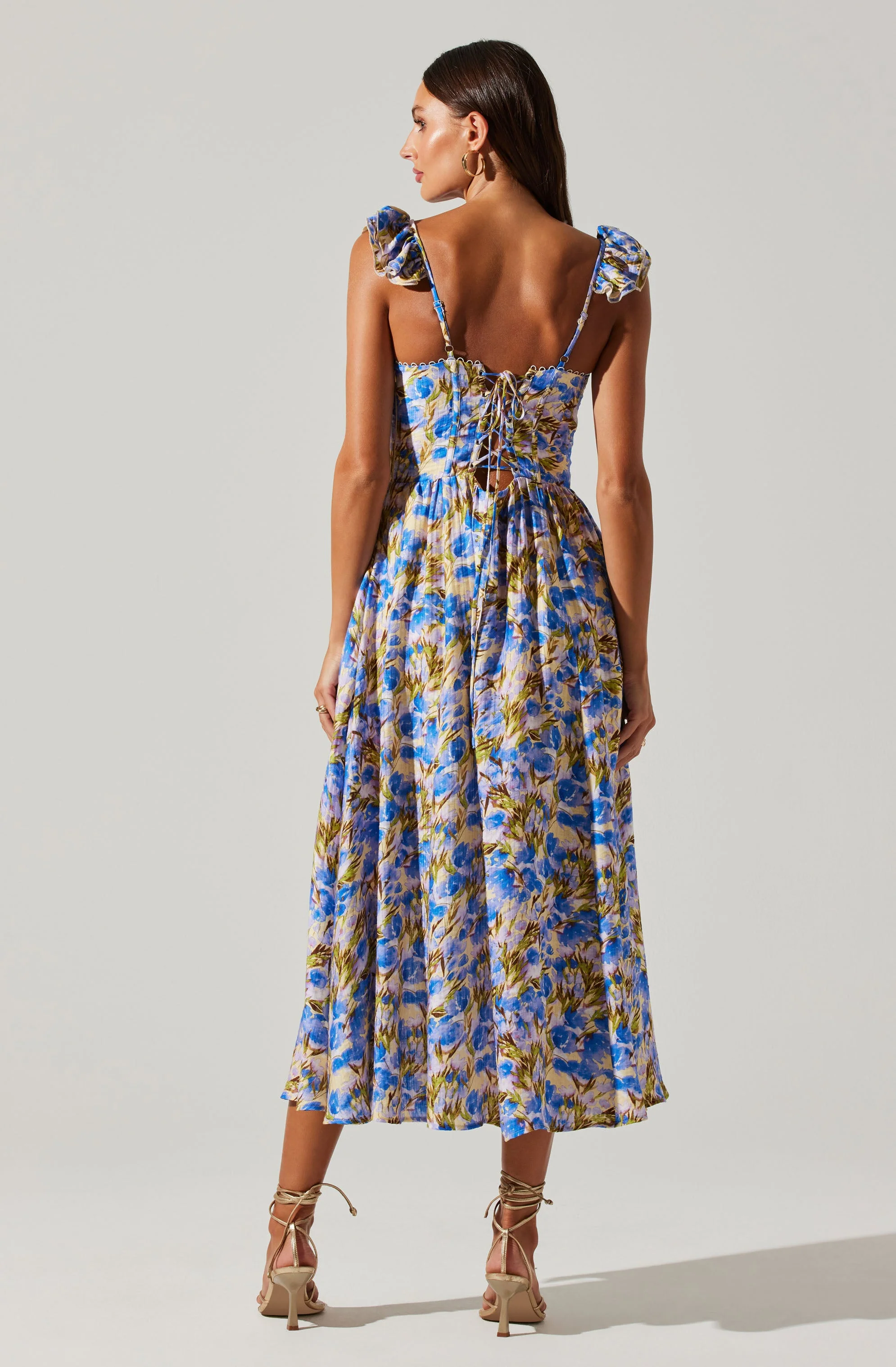Wedelia Floral Bustier Midi Dress