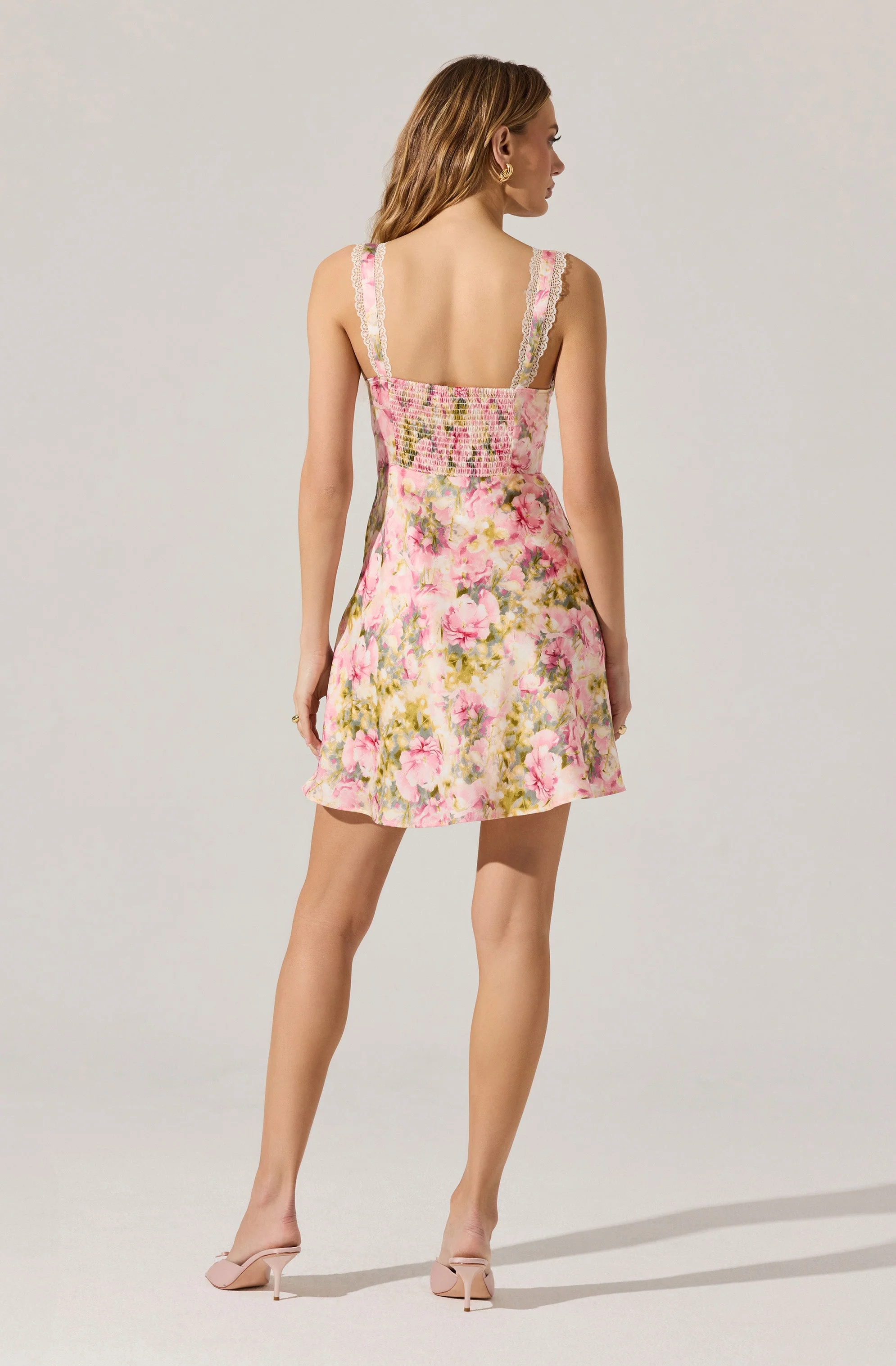 Alva Satin Floral Mini Dress