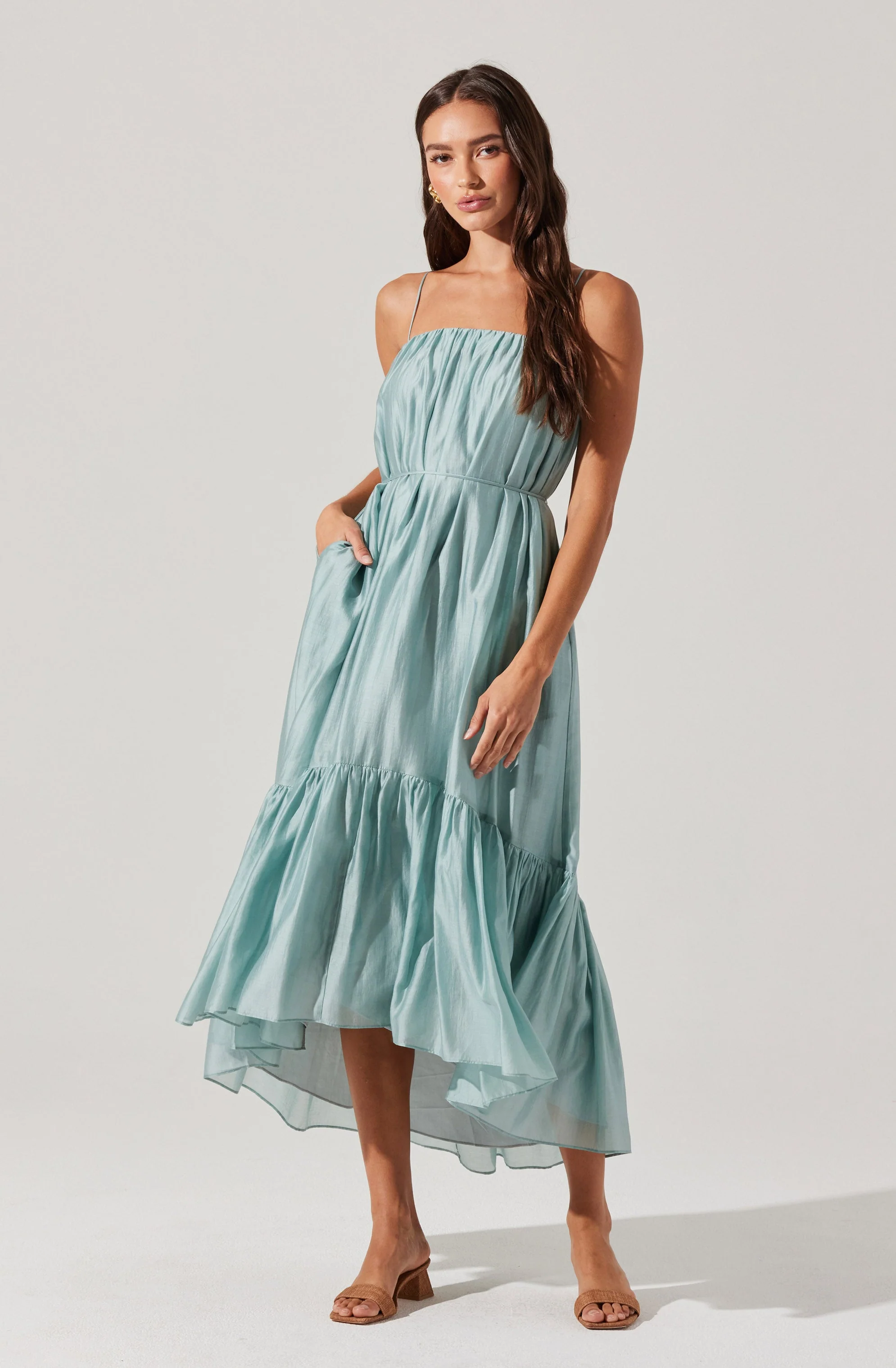Elisha Tiered High-Low Maxi Dress