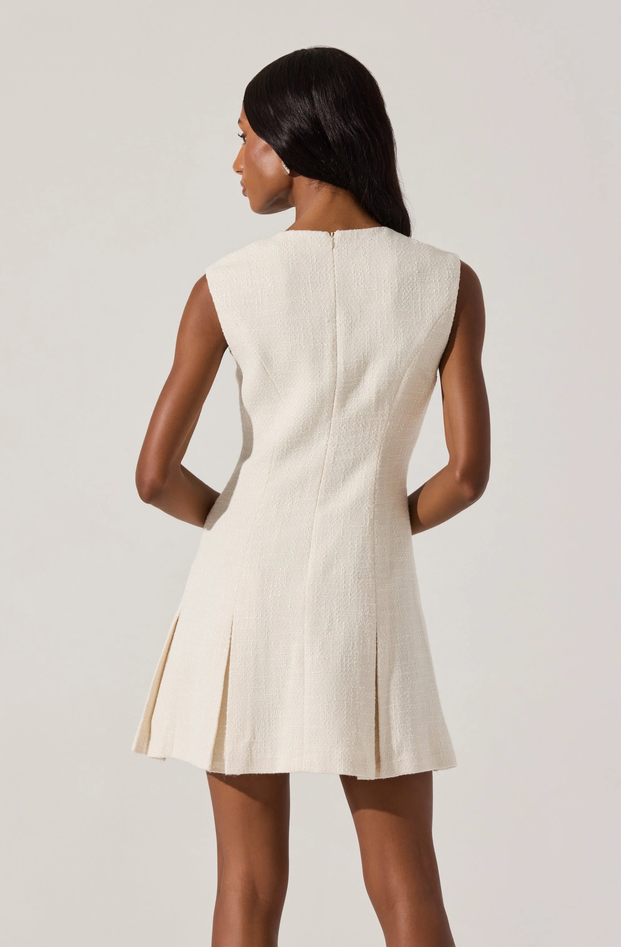 Sleeveless Tweed Mini Dress