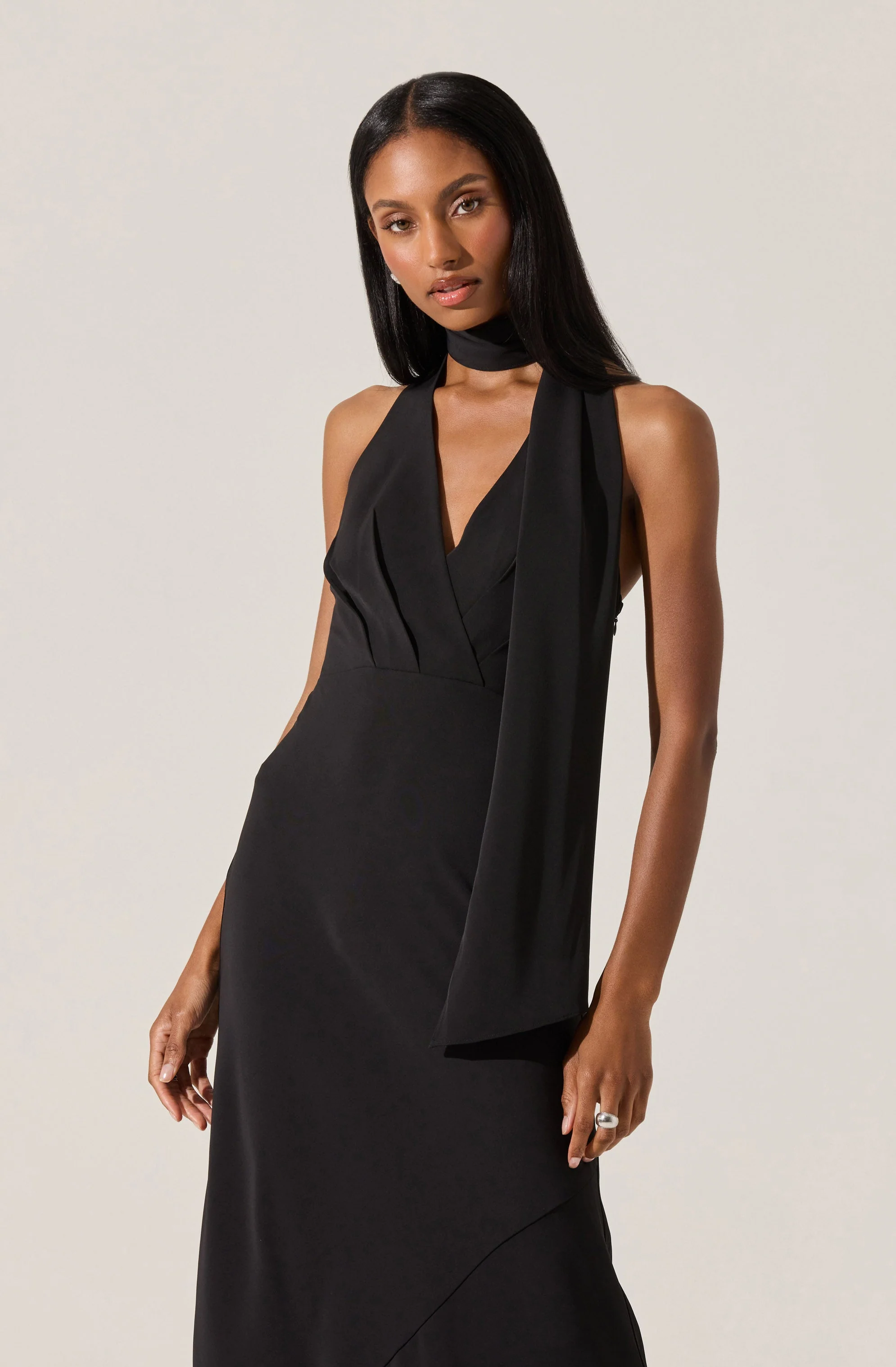 Hilaire Halter Midi Dress
