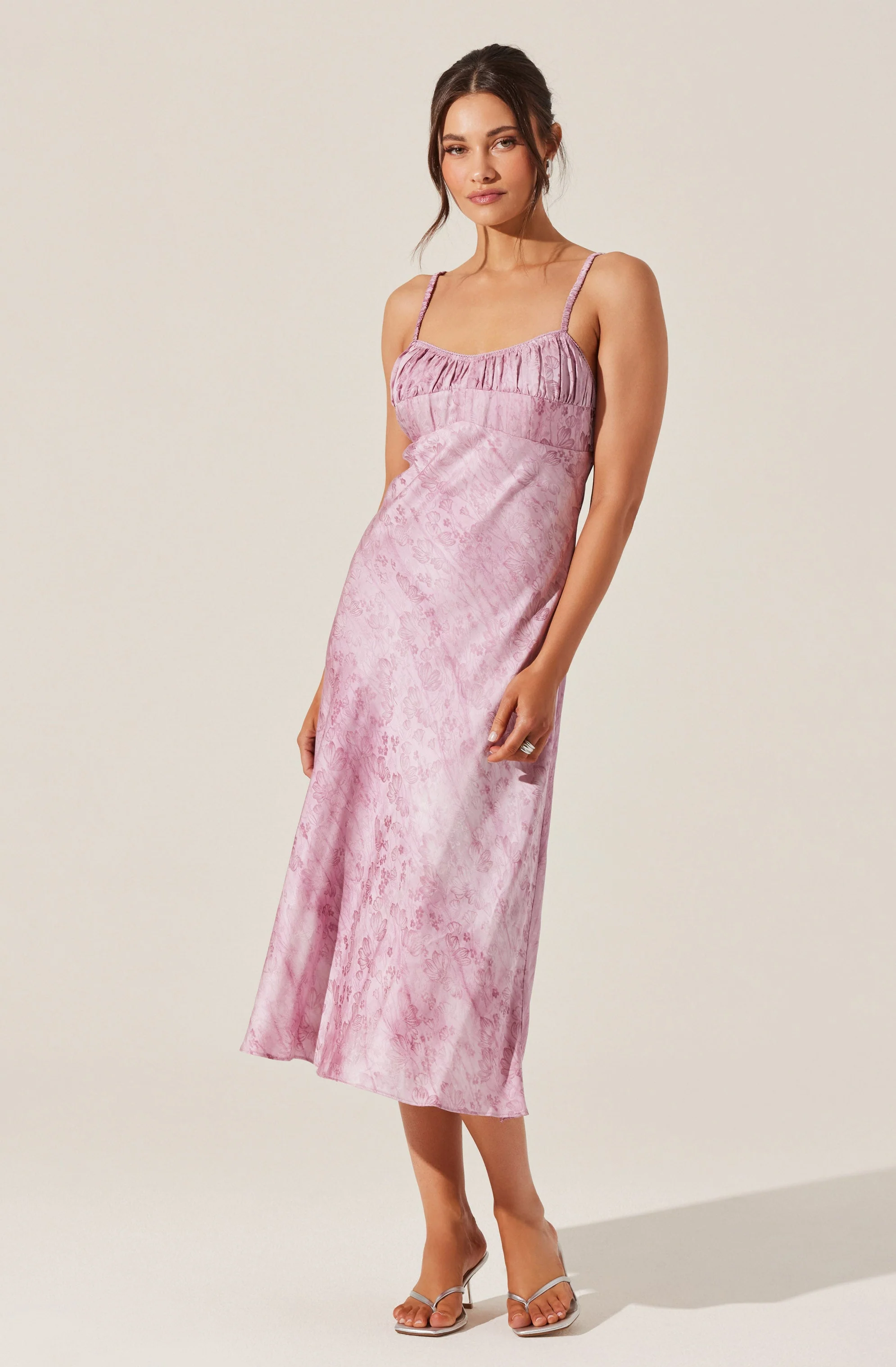 Kaiya Jacquard Satin Midi Dress