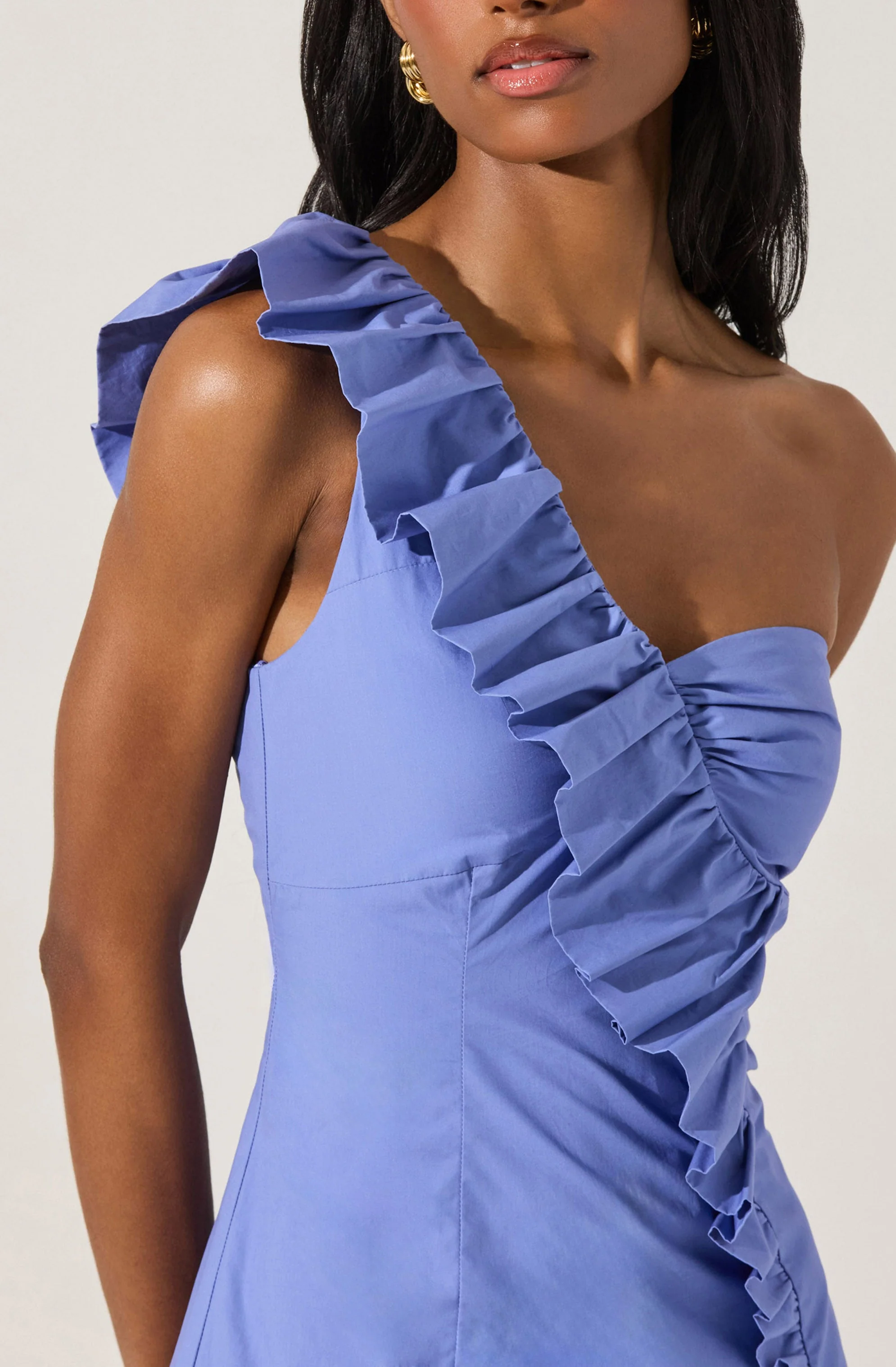One Shoulder Ruffle Mini Dress