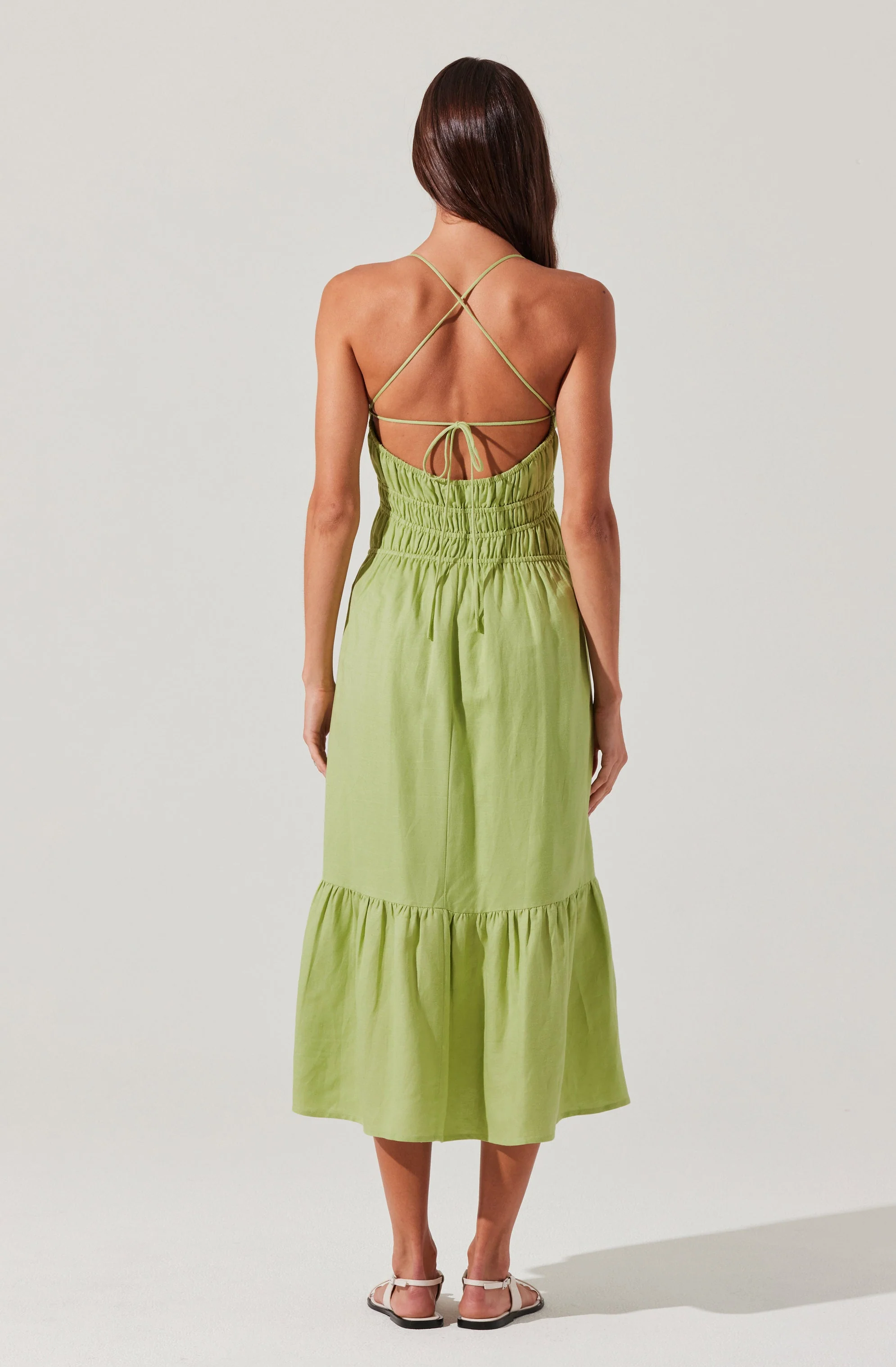 Eleni Linen-Blend Midi Dress