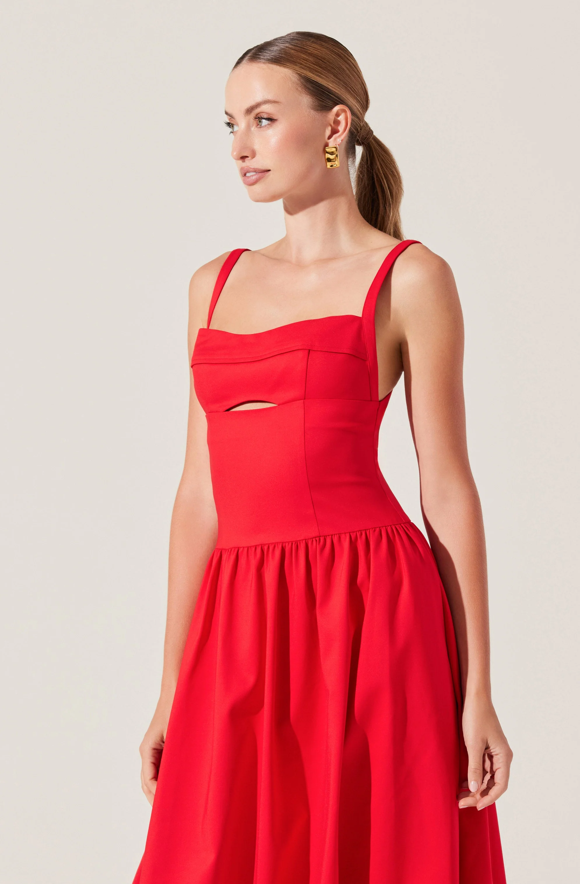 Jevi Sleeveless Bubble Midi Dress