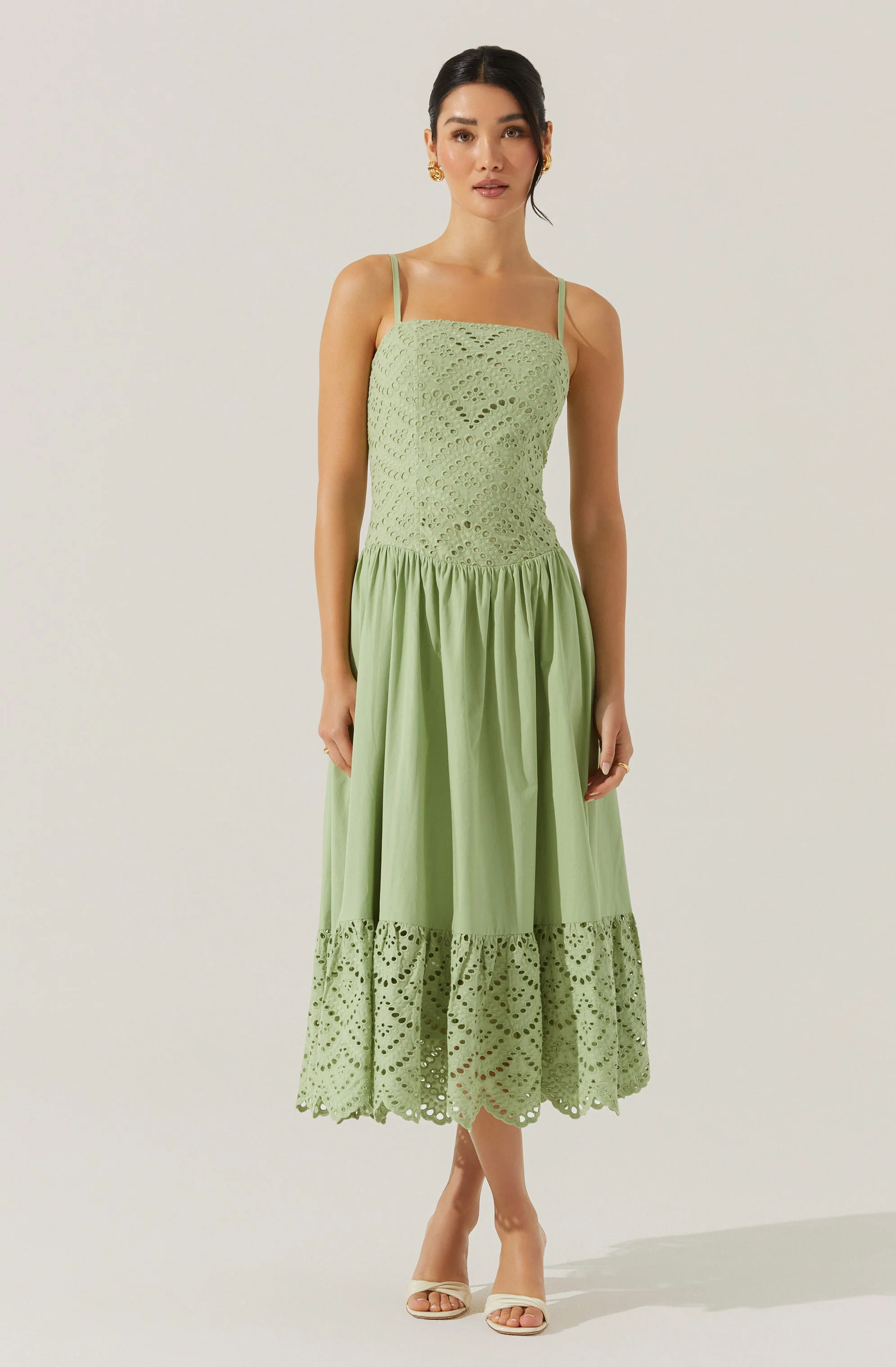 Nathalia Eyelet Midi Dress