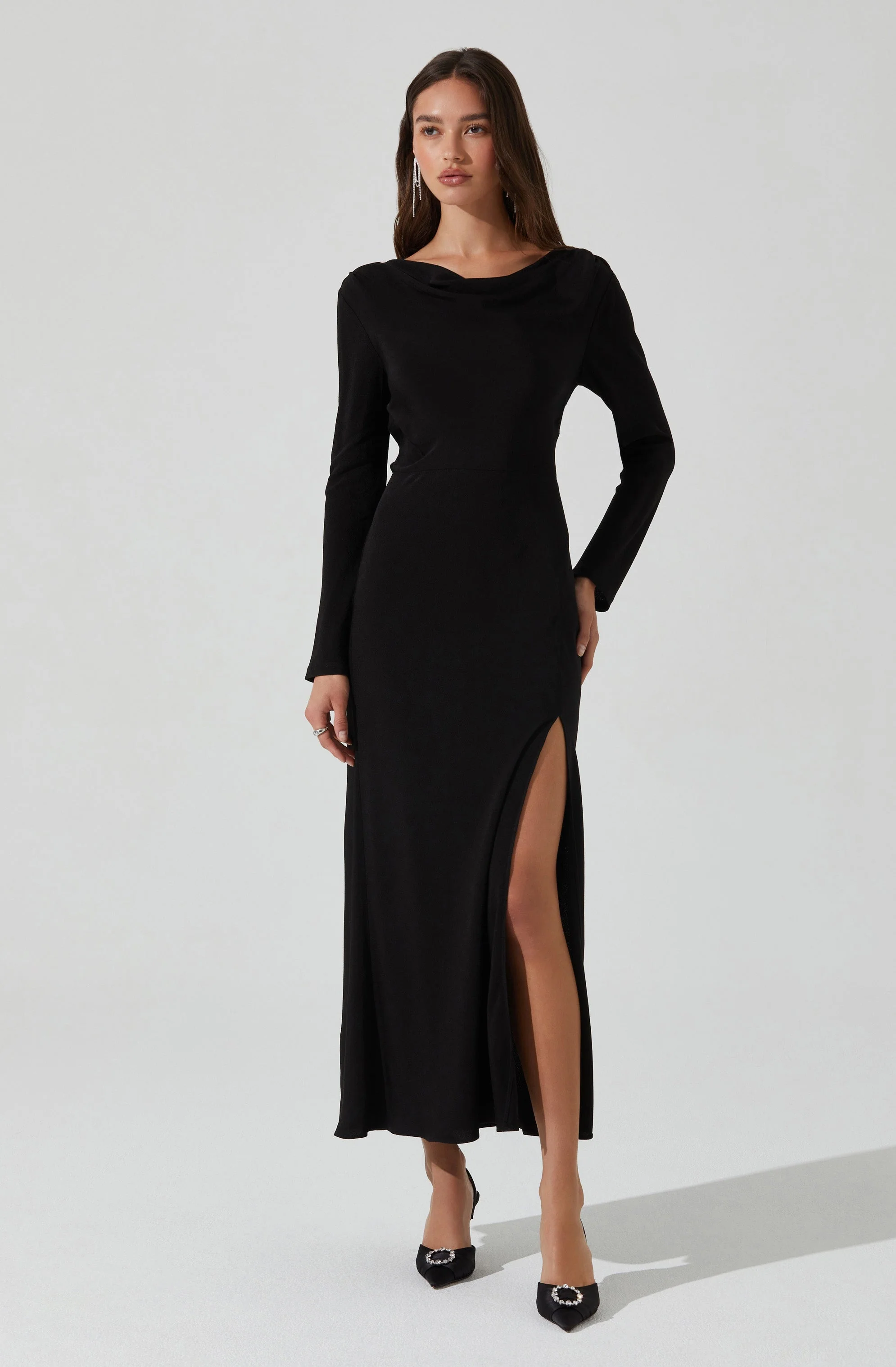 Decima Cowl Neck Maxi Dress