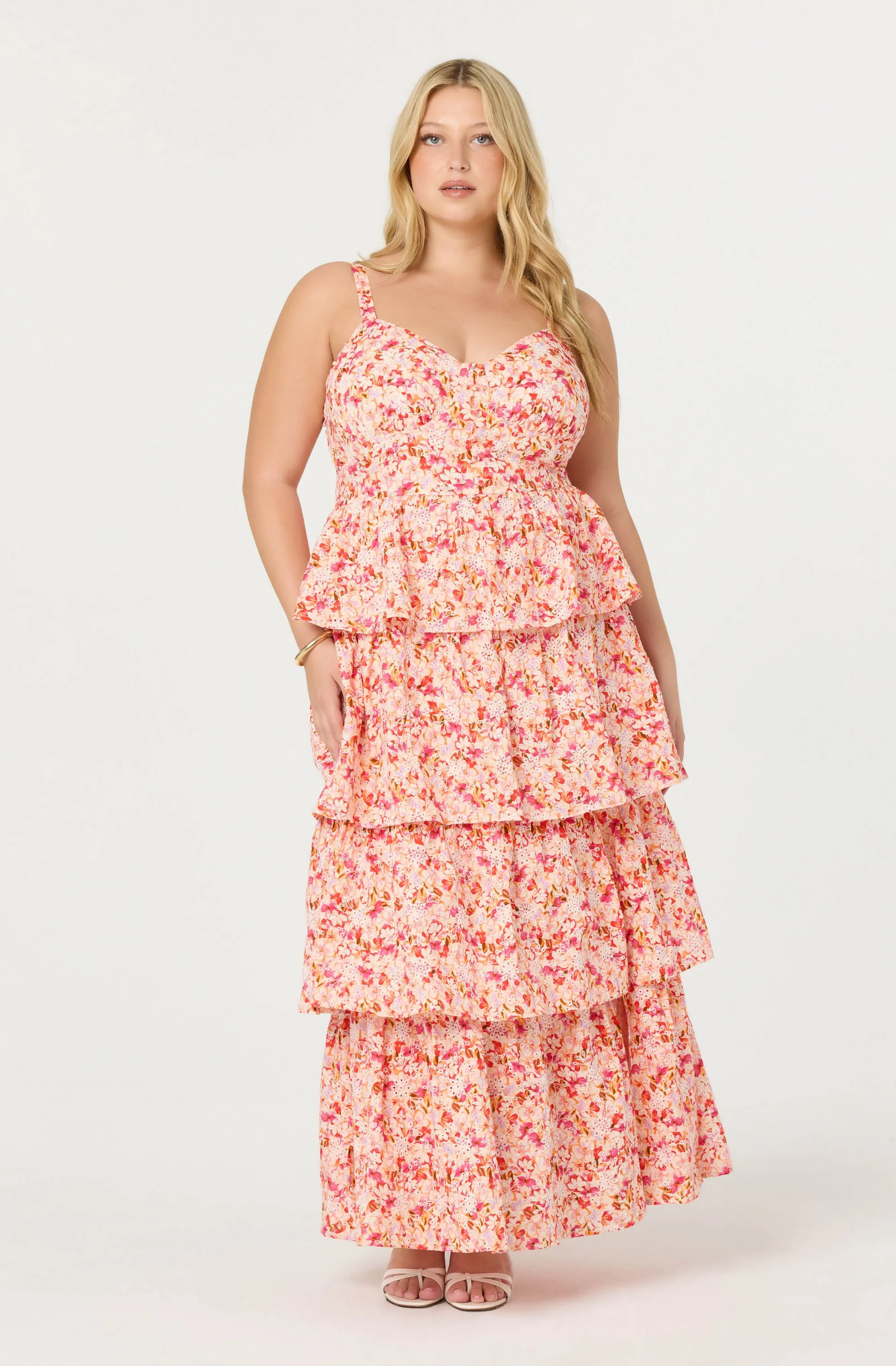 Midsummer Eyelet Tiered Maxi Dress