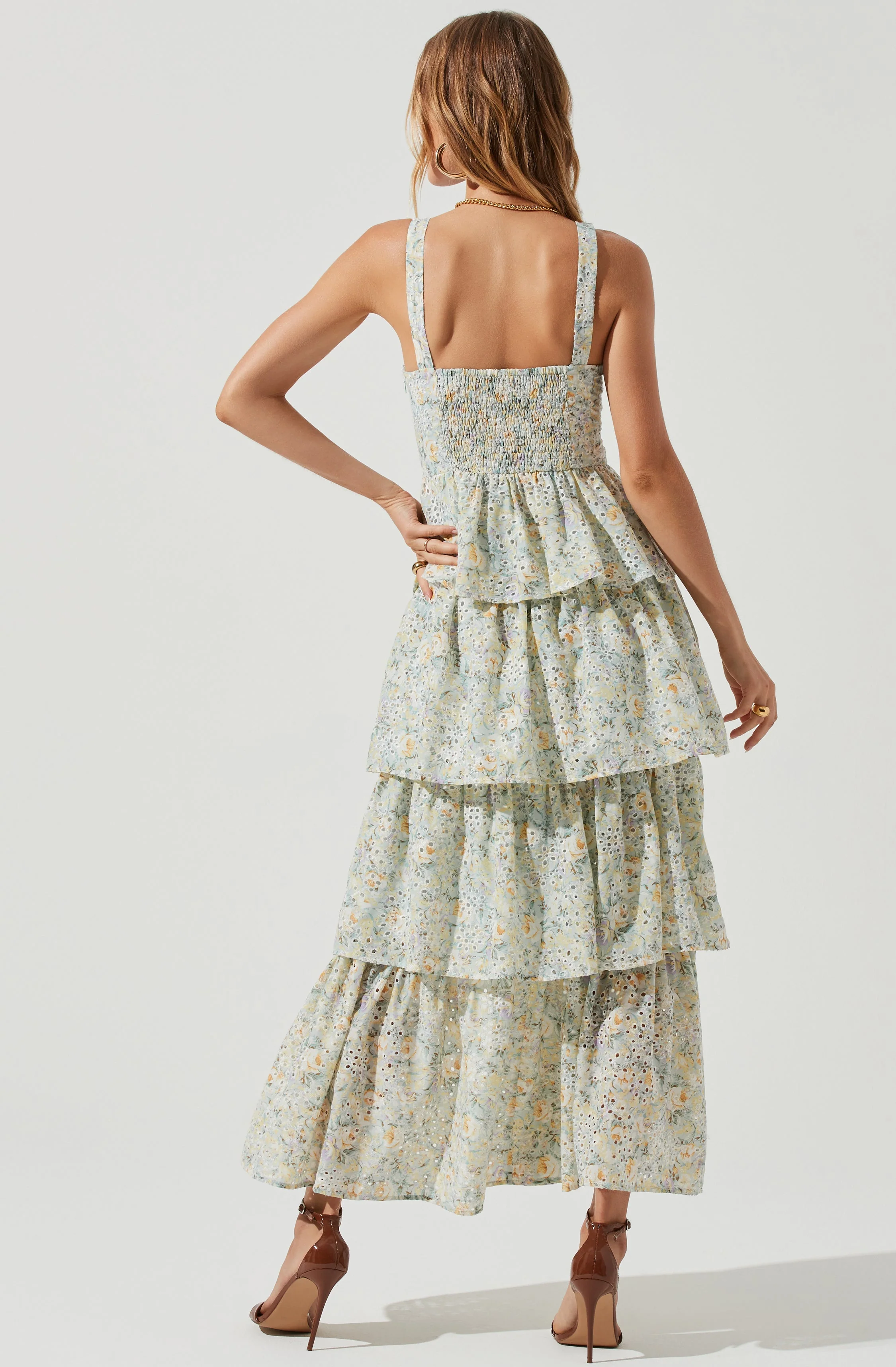 Midsummer Eyelet Tiered Maxi Dress