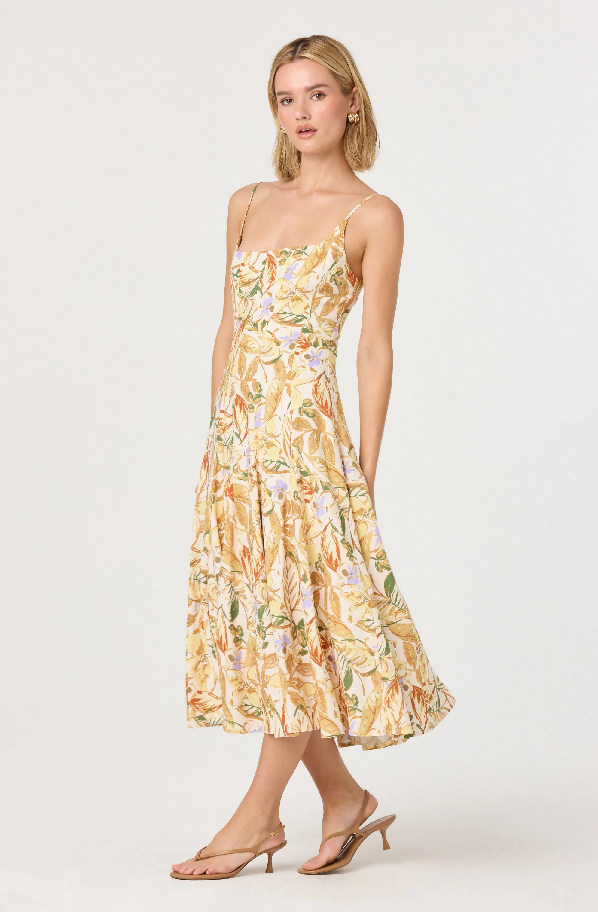 Jaleyah Paneled Flare Midi Dress