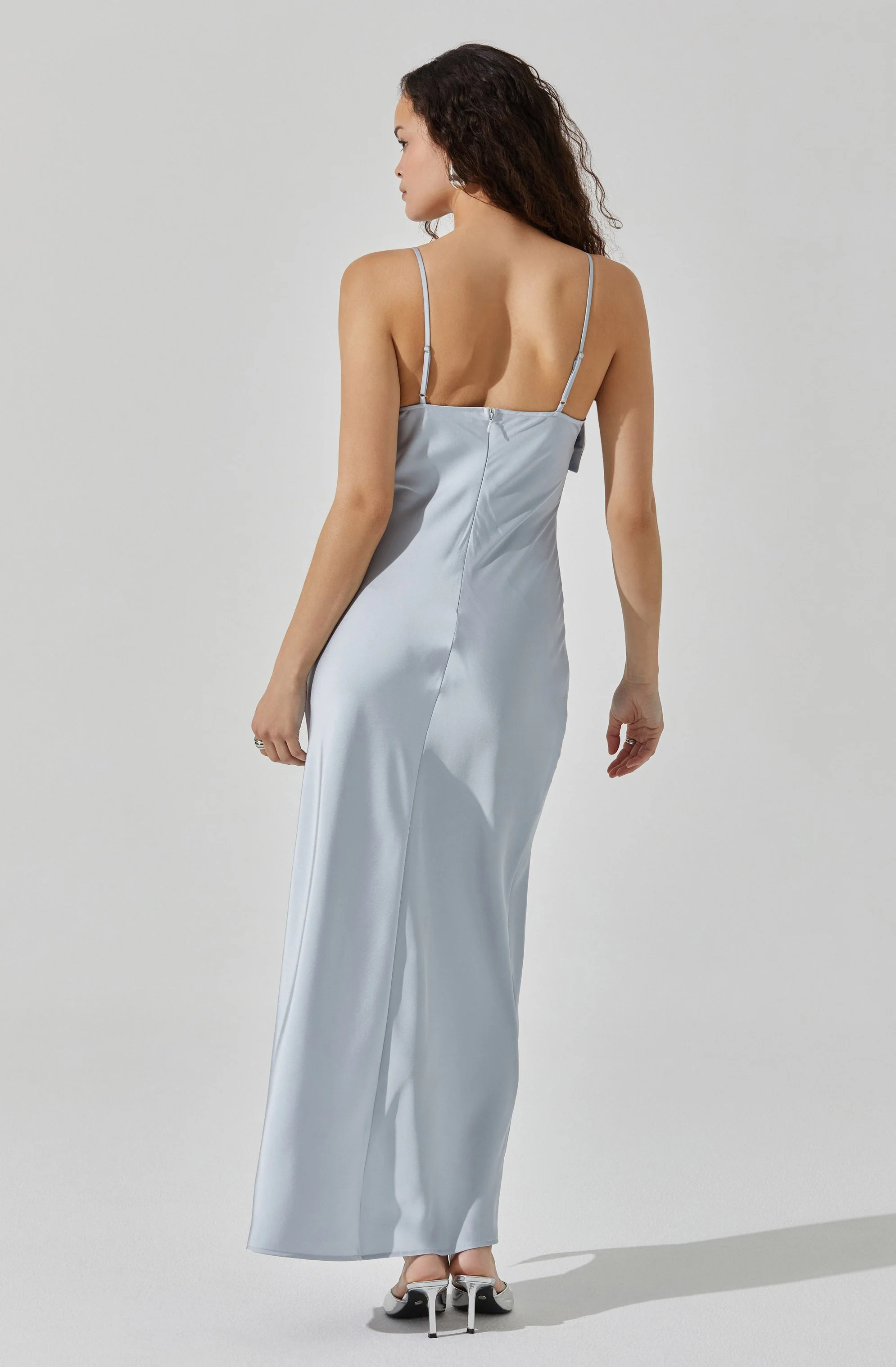 Satin Bow Midi Dress