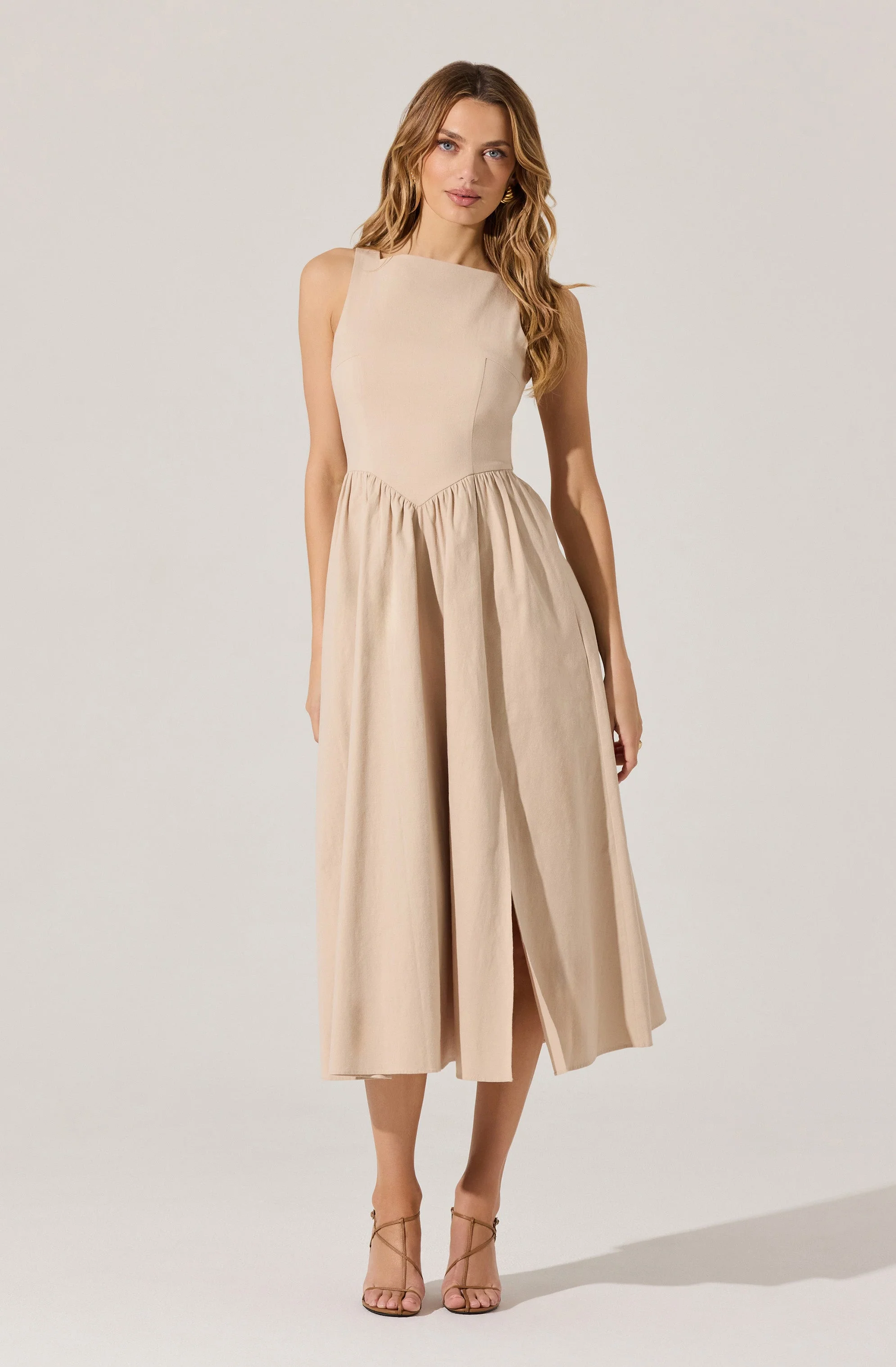 Bow Back Apron Midi Dress