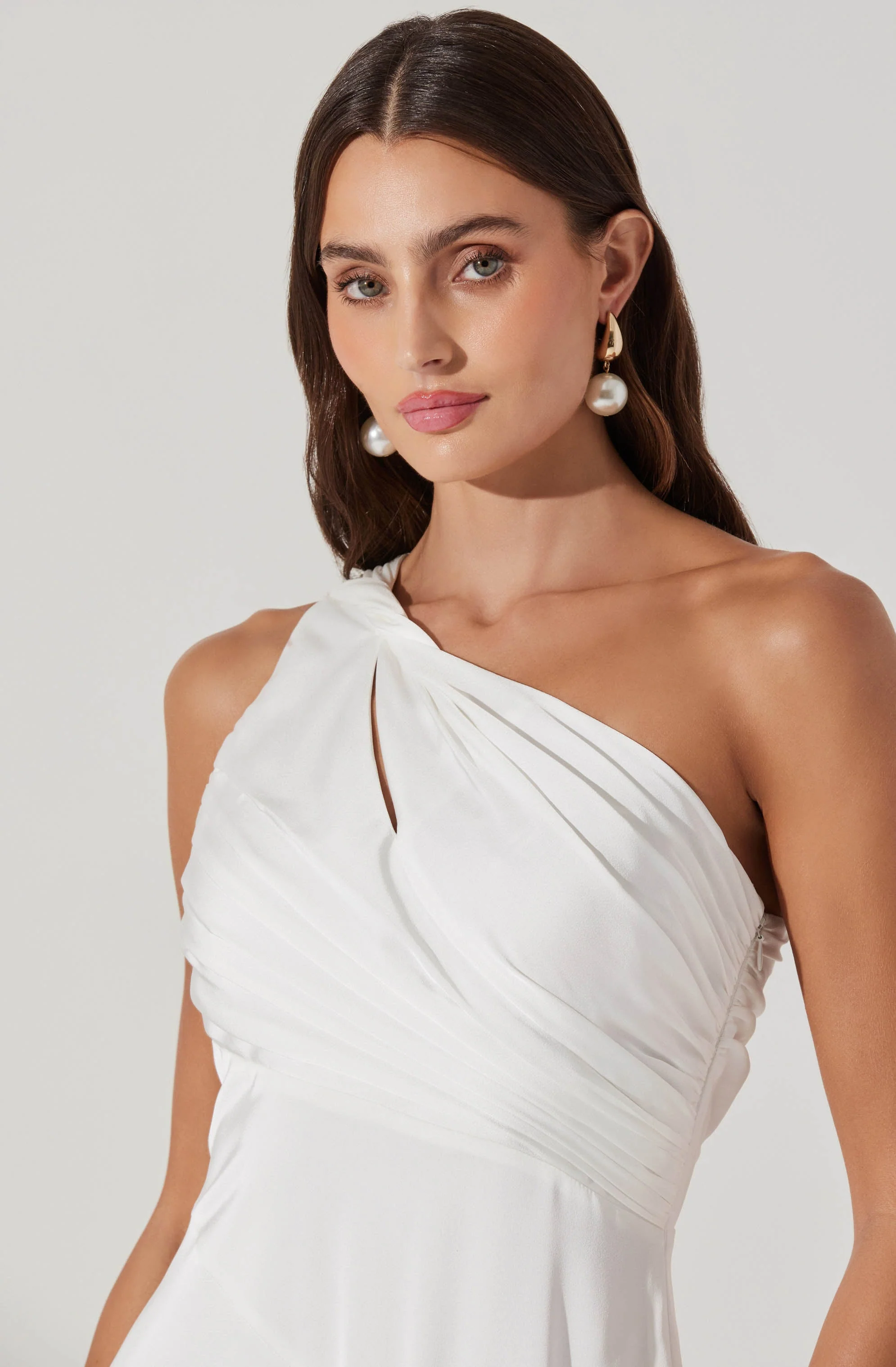 Atoila One Shoulder Satin Maxi Dress