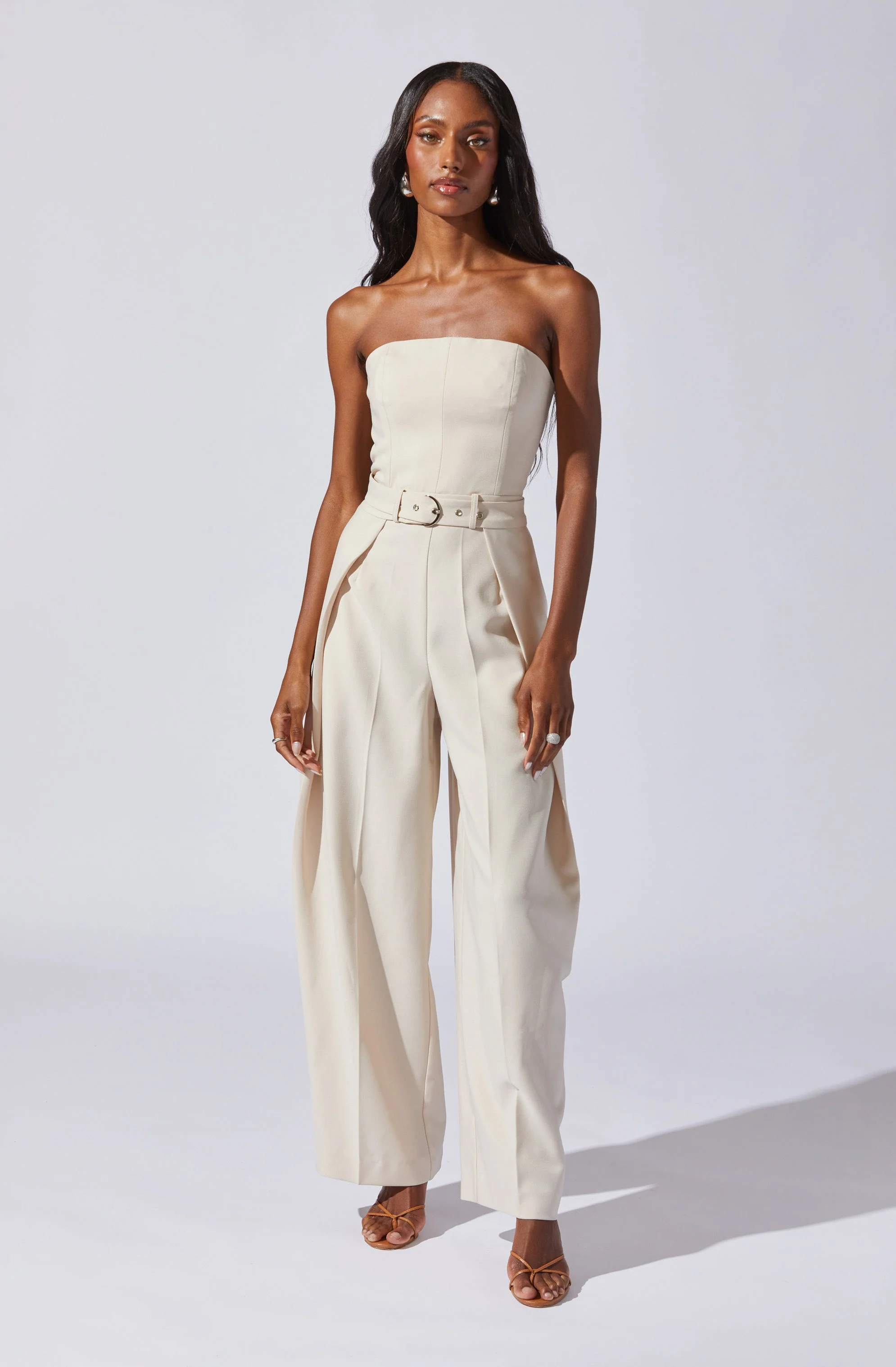 Bryony Tailored Pleat Belted Jumpsuit