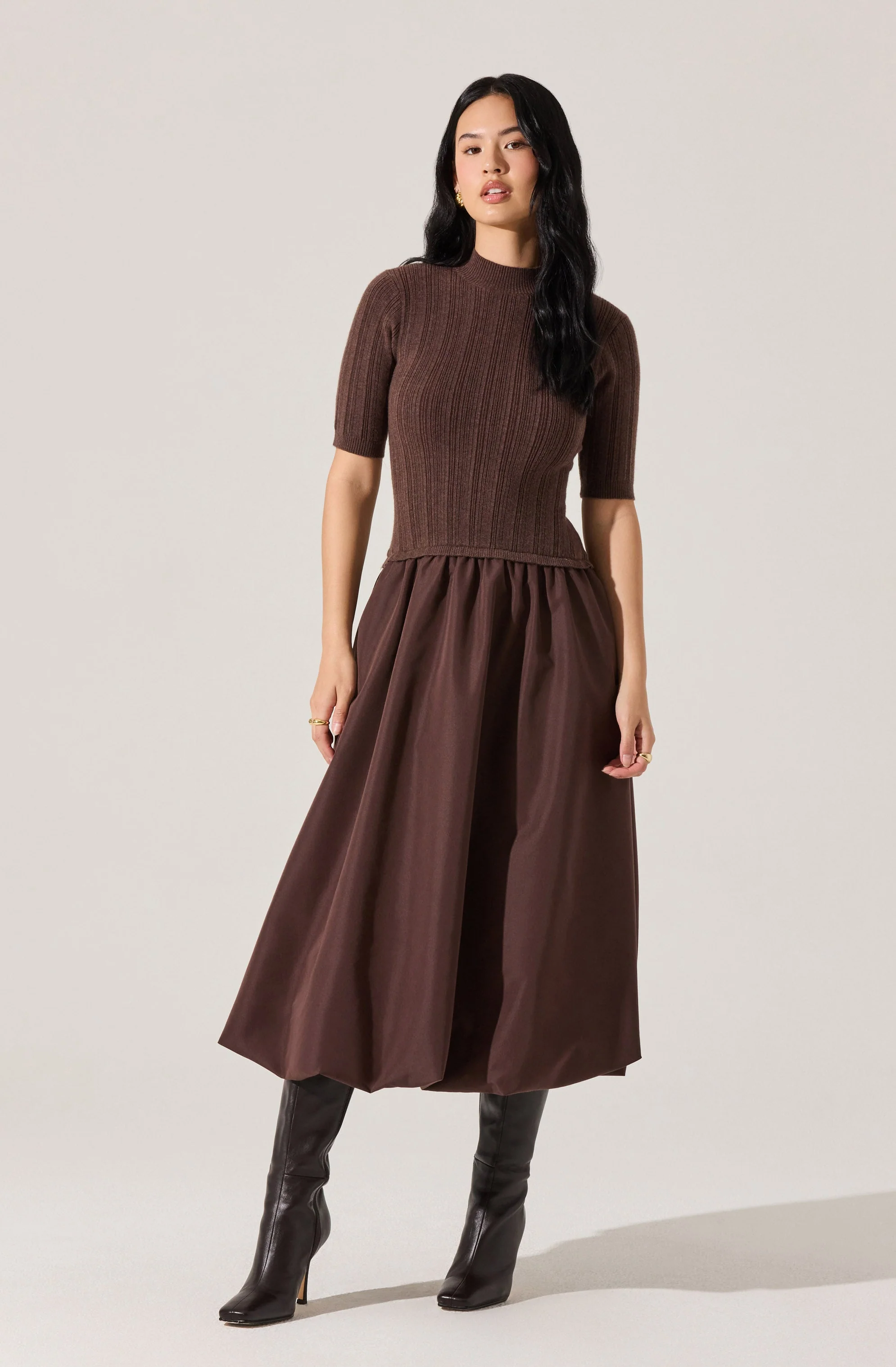 Caerlion Contrast Knit Midi Dress