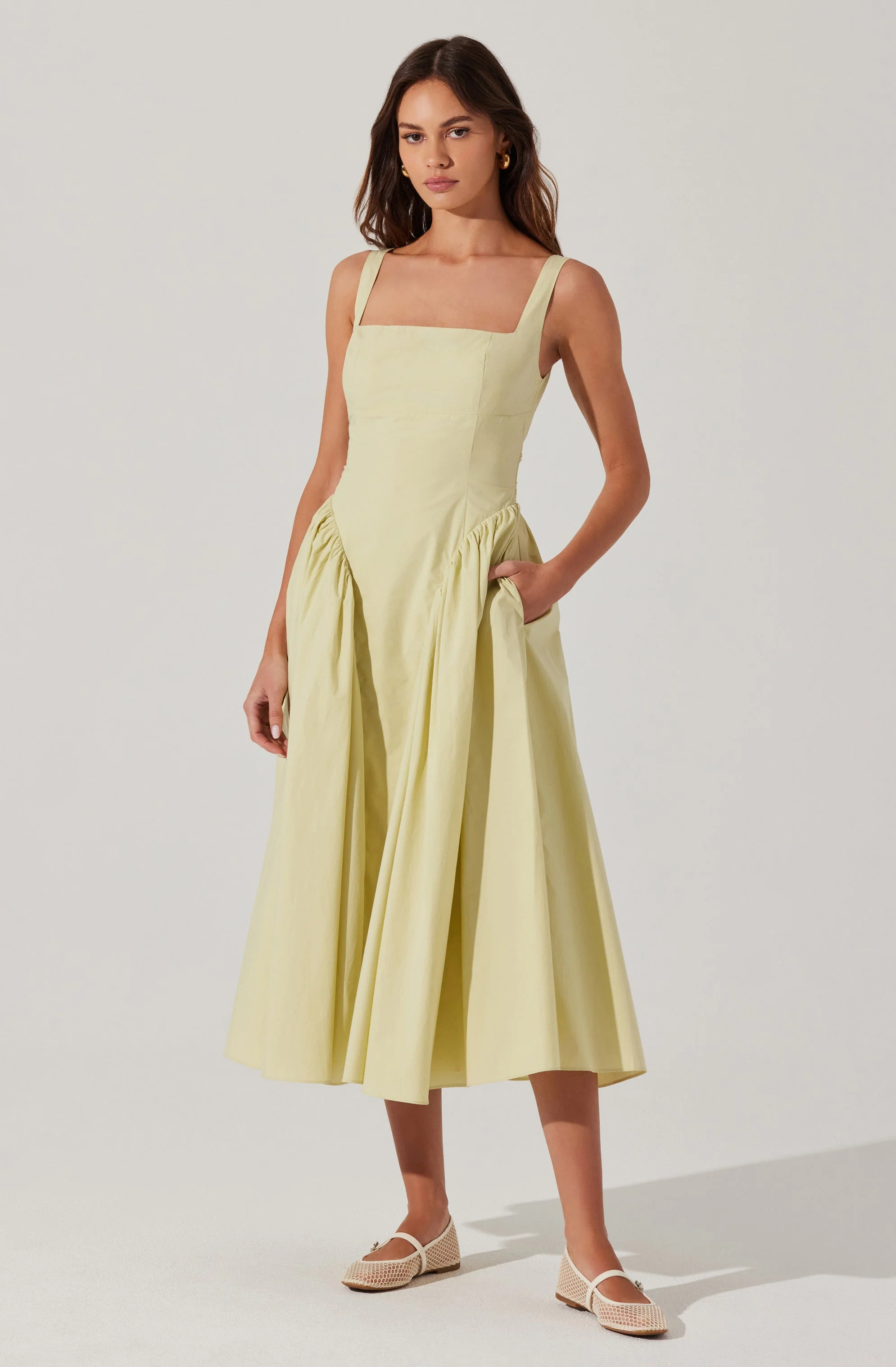 Vinya Poplin Drop Waist Dress